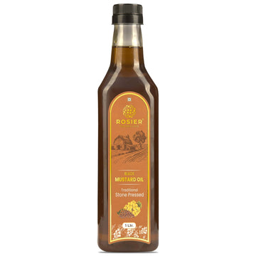 Rosier Foods Stone Pressed Black Mustard Oil 1000 ML (PET Bottle)