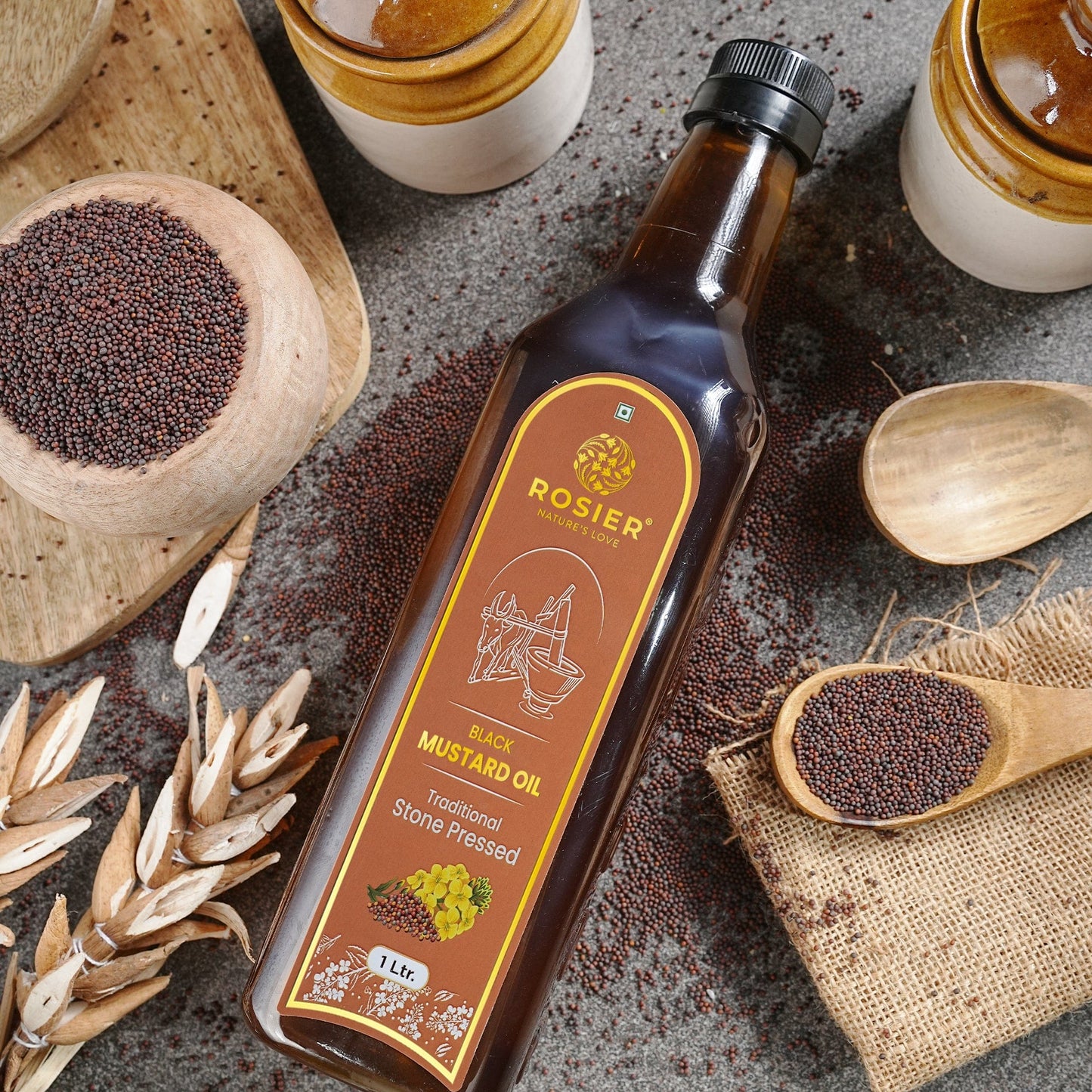 Rosier Foods Stone Pressed Black Mustard Oil