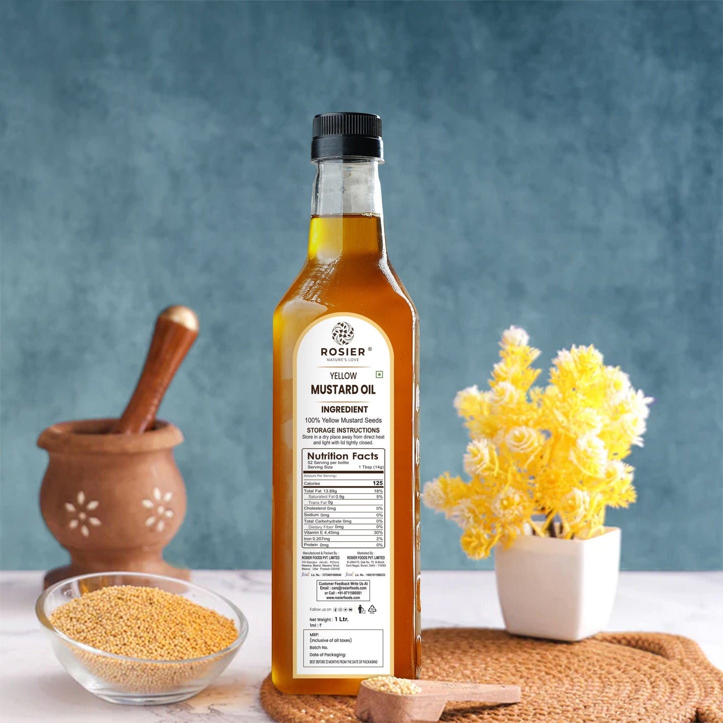 Rosier Foods Stone Pressed Yellow Mustard Oil