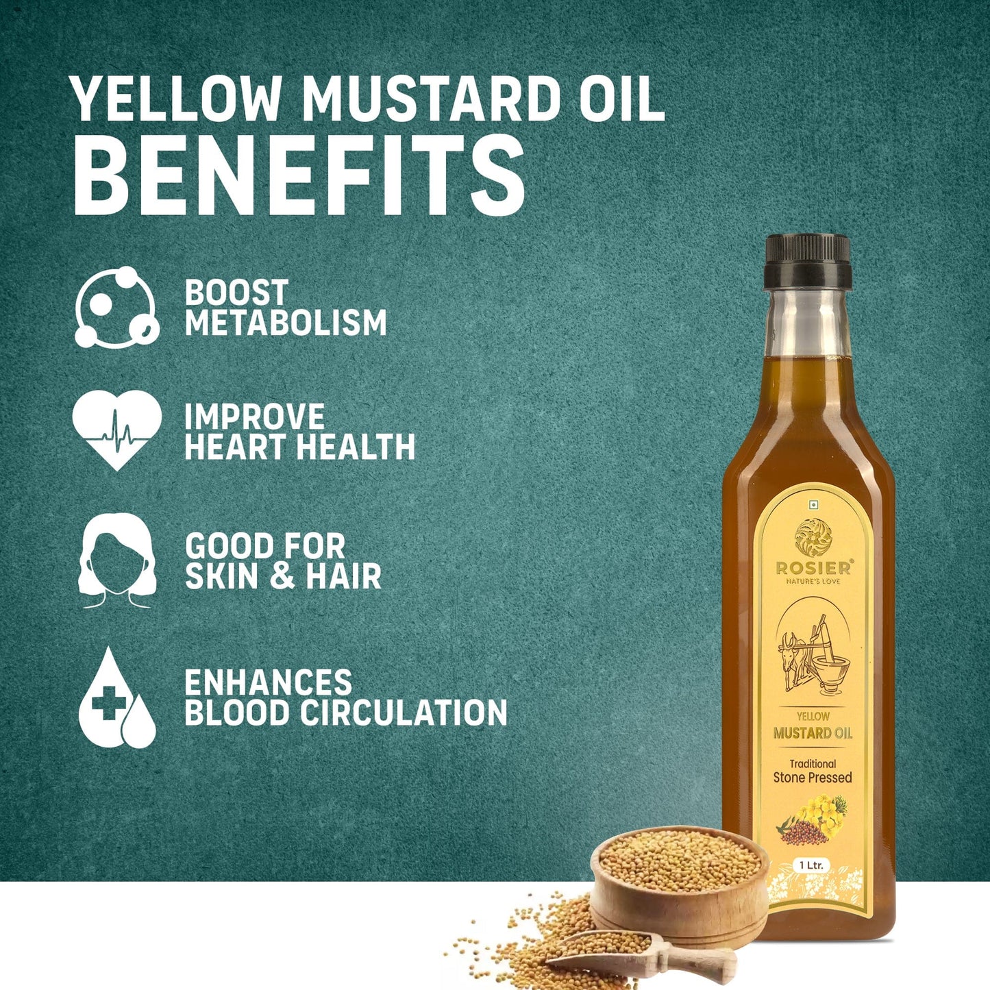 Rosier Foods Stone Pressed Yellow Mustard Oil