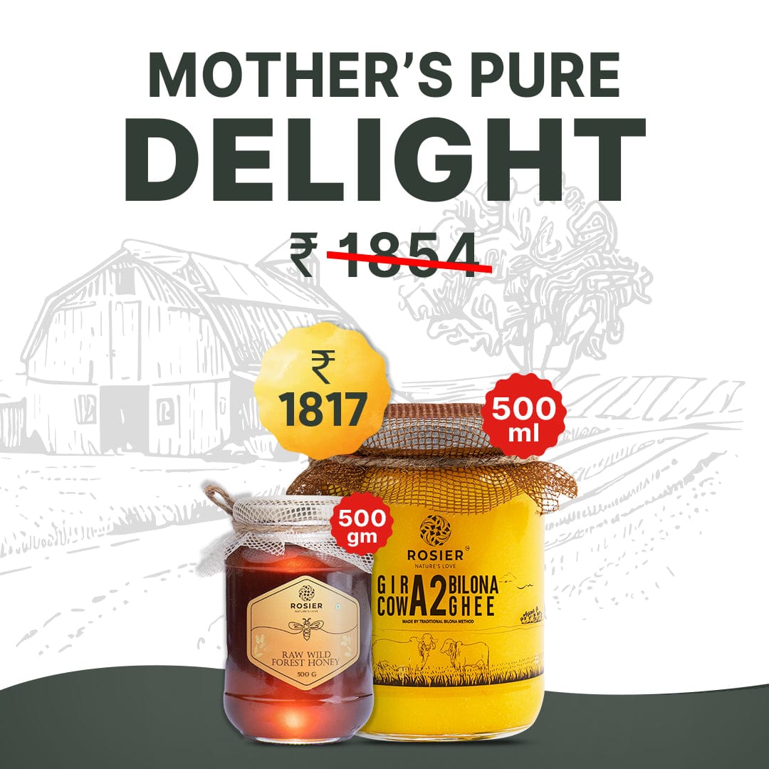 Rosier Foods Mother's Pure Delight 500ml Ghee + 500gms Honey