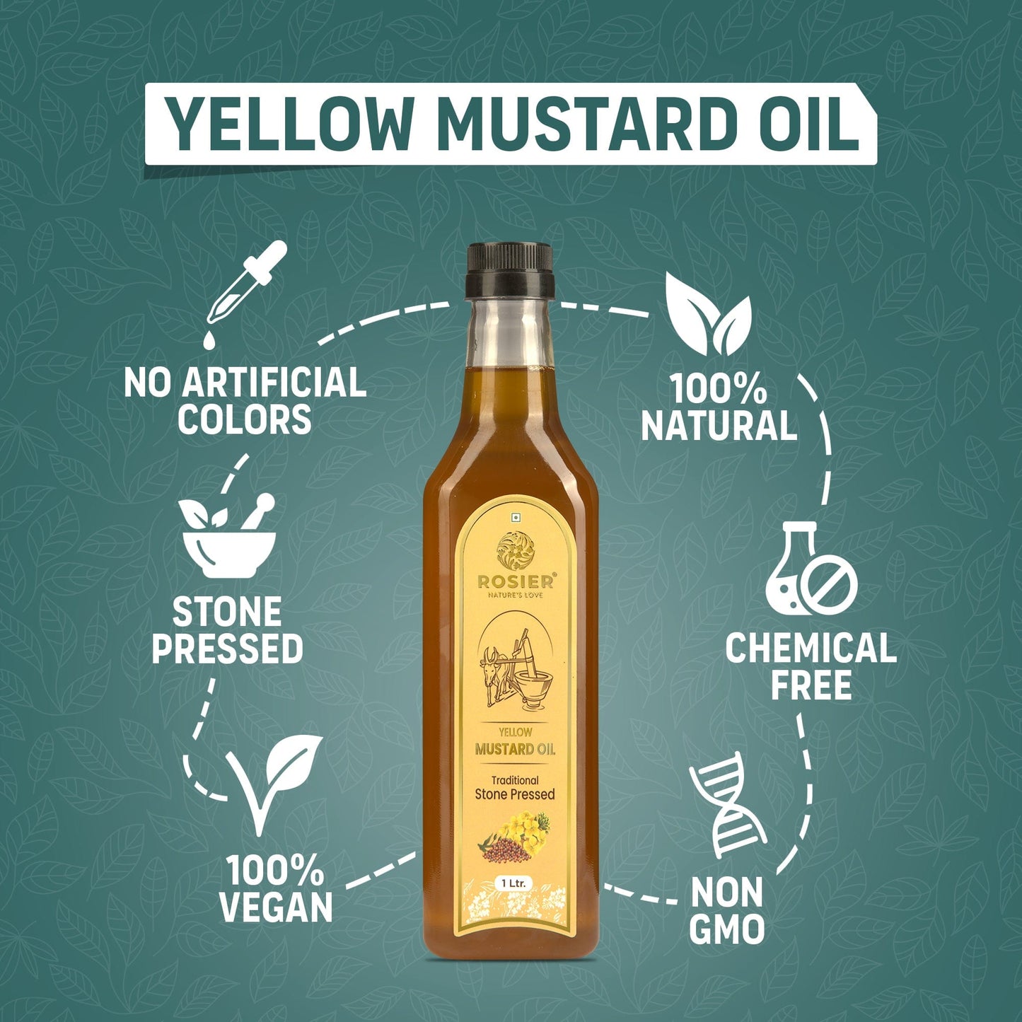 Rosier Foods Stone Pressed Yellow Mustard Oil