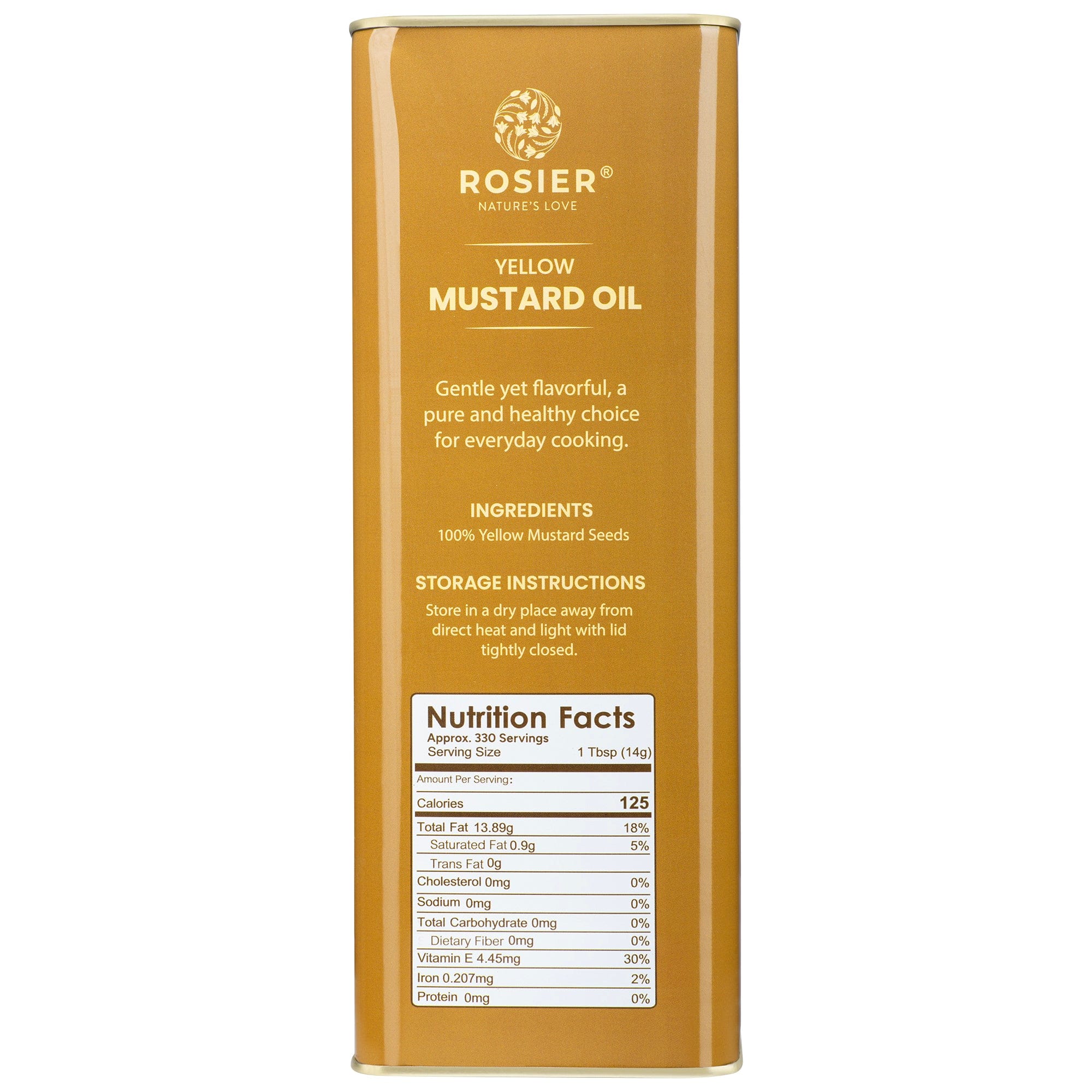 Rosier Foods Stone Pressed Yellow Mustard Oil