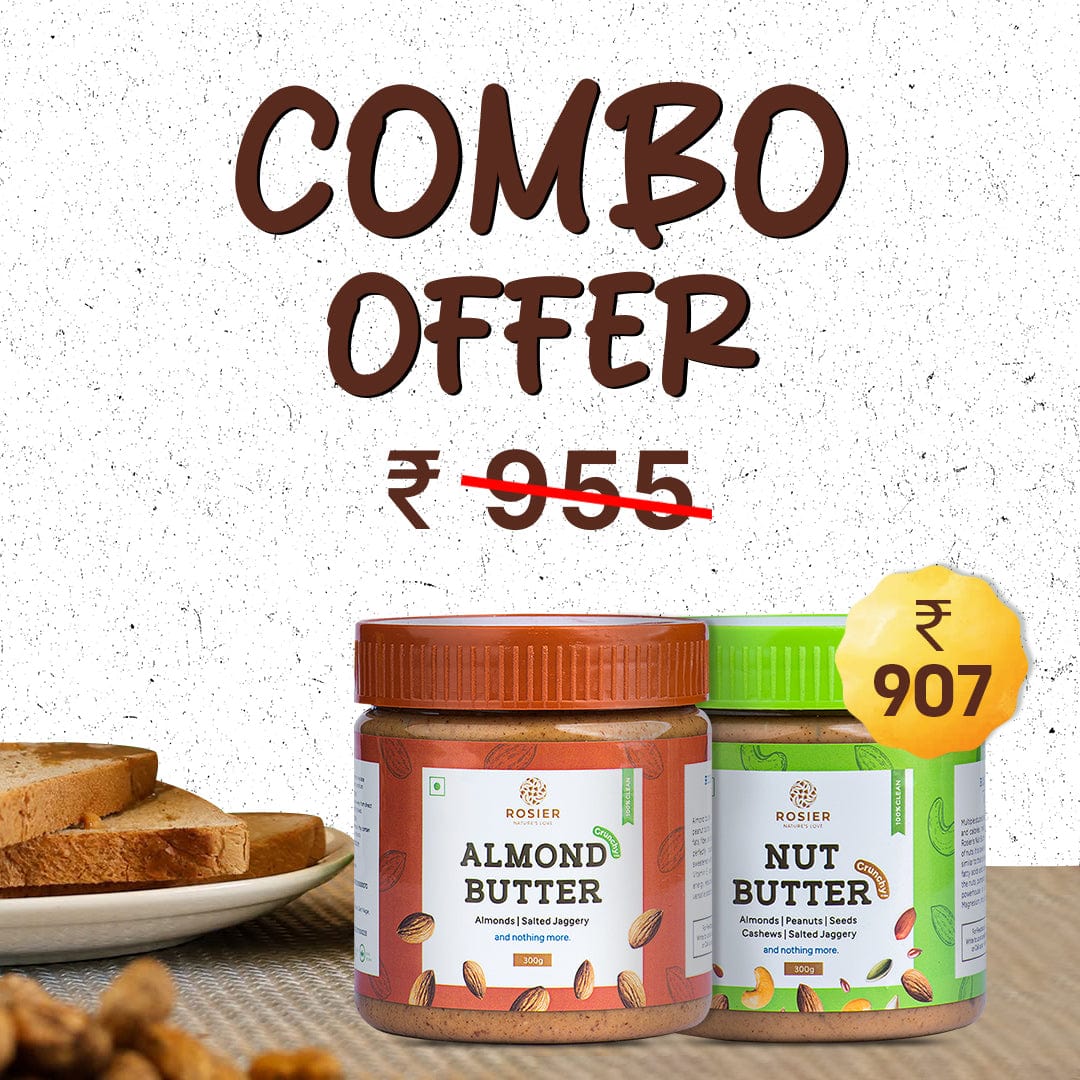 Rosier Foods Nut Butter Crunchy & Almond Butter Crunchy Combo 300g+300g