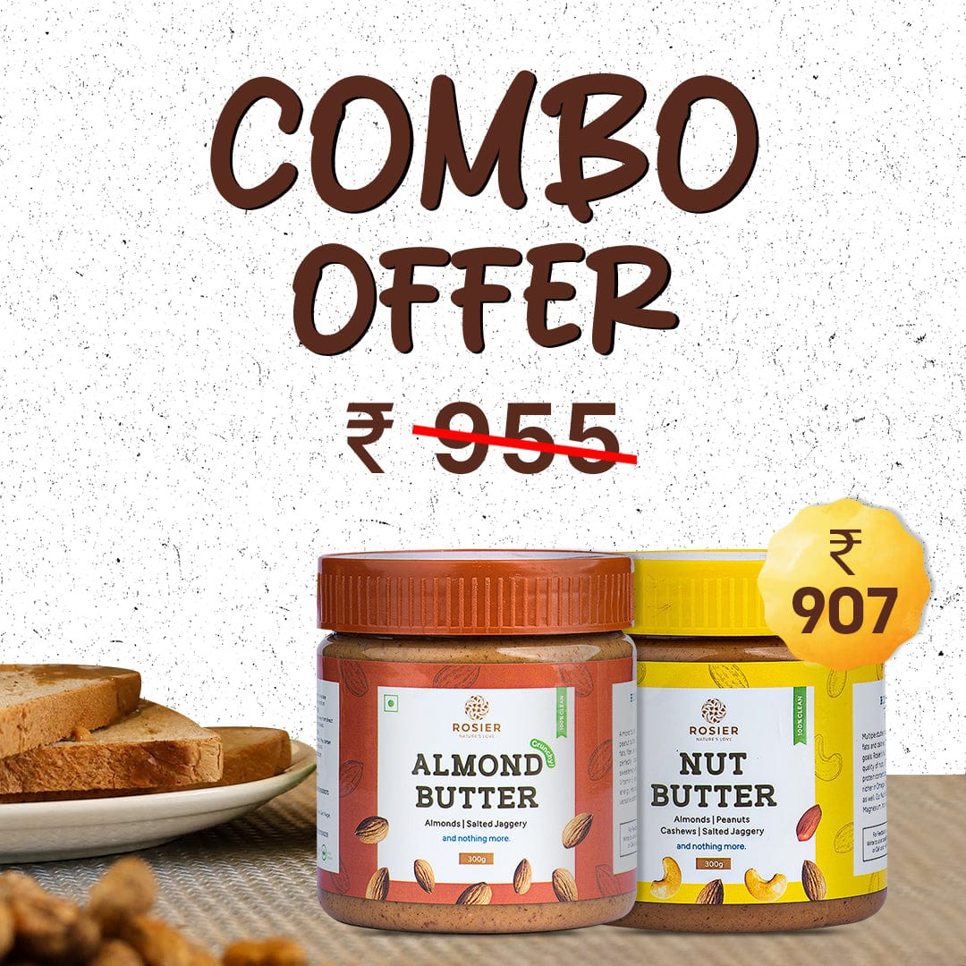 Rosier Foods Nut Butter & Almond Butter Crunchy Combo 300g+300g