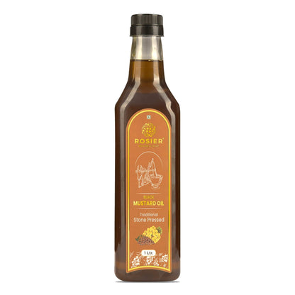 Rosier Foods Stone Pressed Black Mustard Oil 1000 ML (PET Bottle)