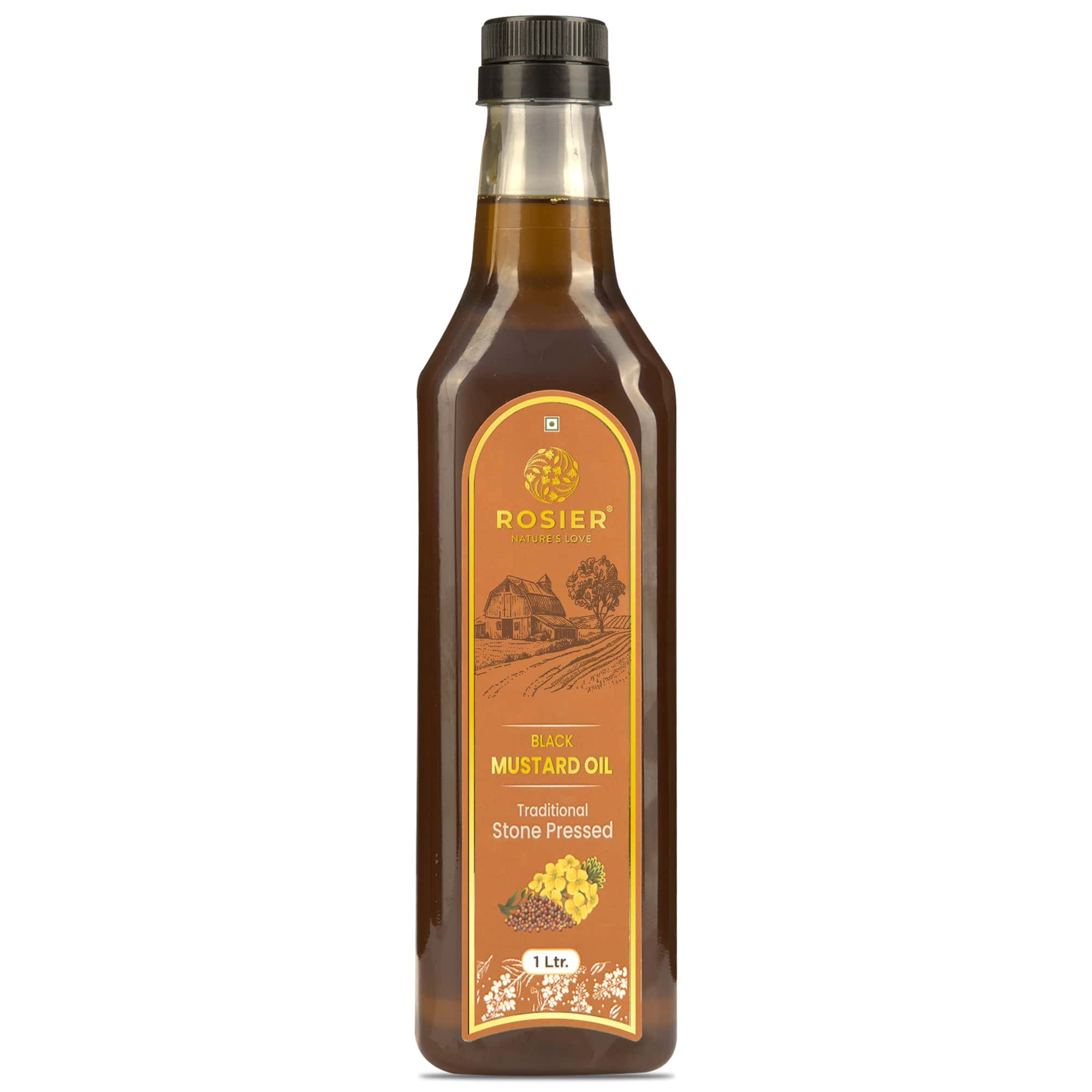 Rosier Foods Stone Pressed Black Mustard Oil 1000 ML (PET Bottle)