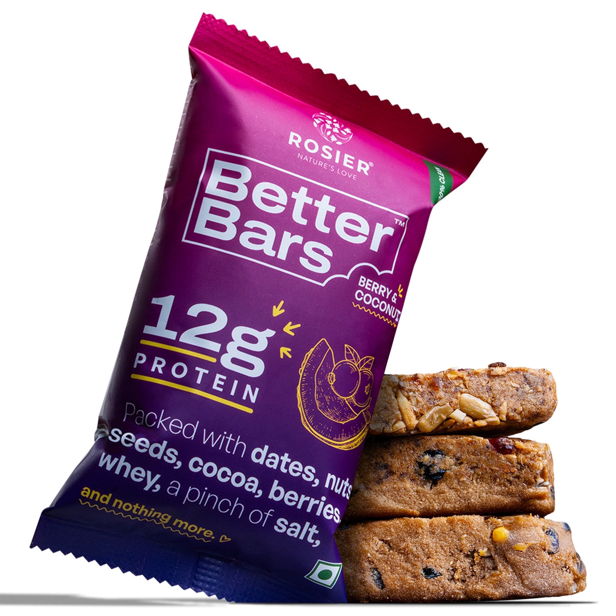 Rosier Foods Better Bars Berry & Coconut