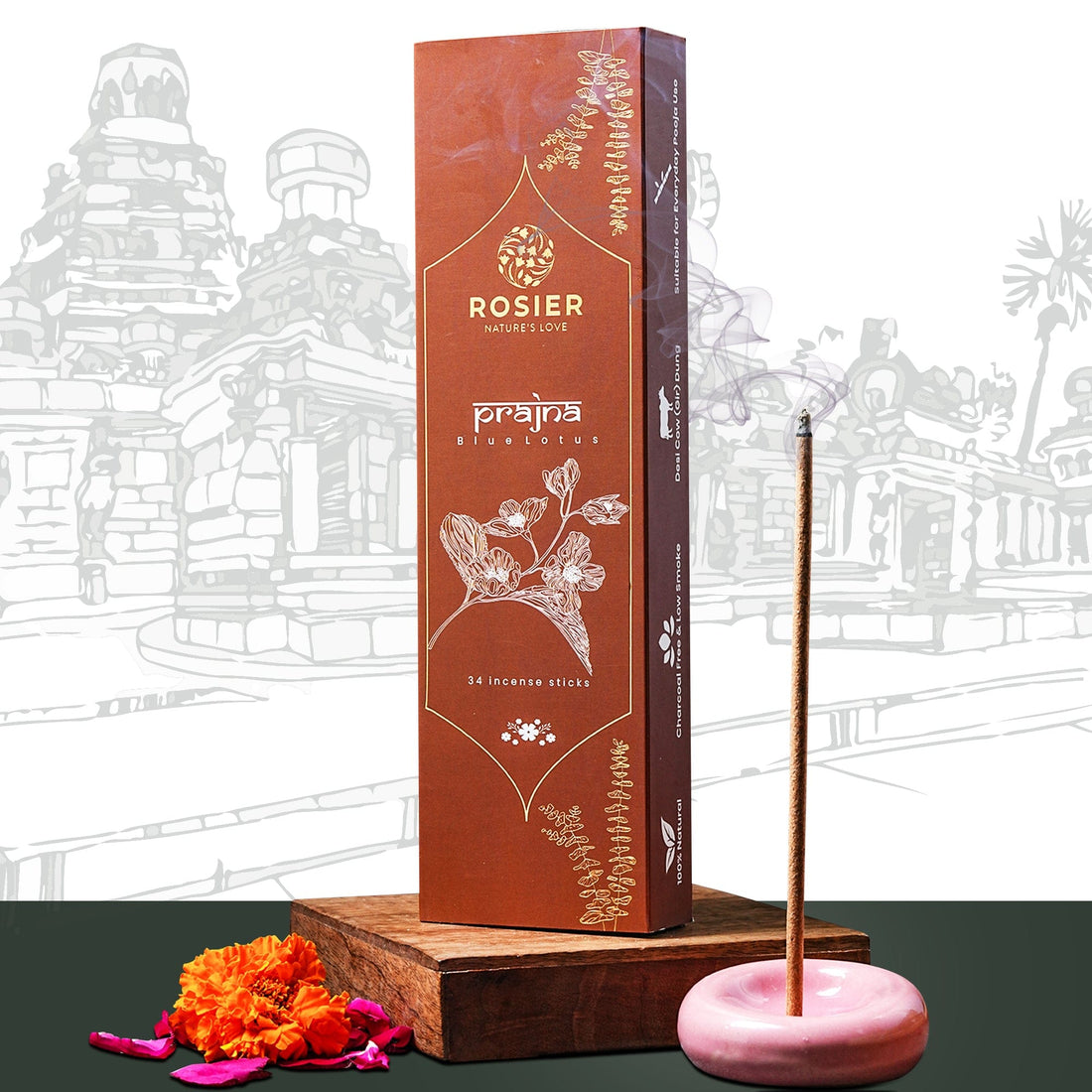 Rosier Foods Prajna Blue Lotus Dhoop Incense Sticks