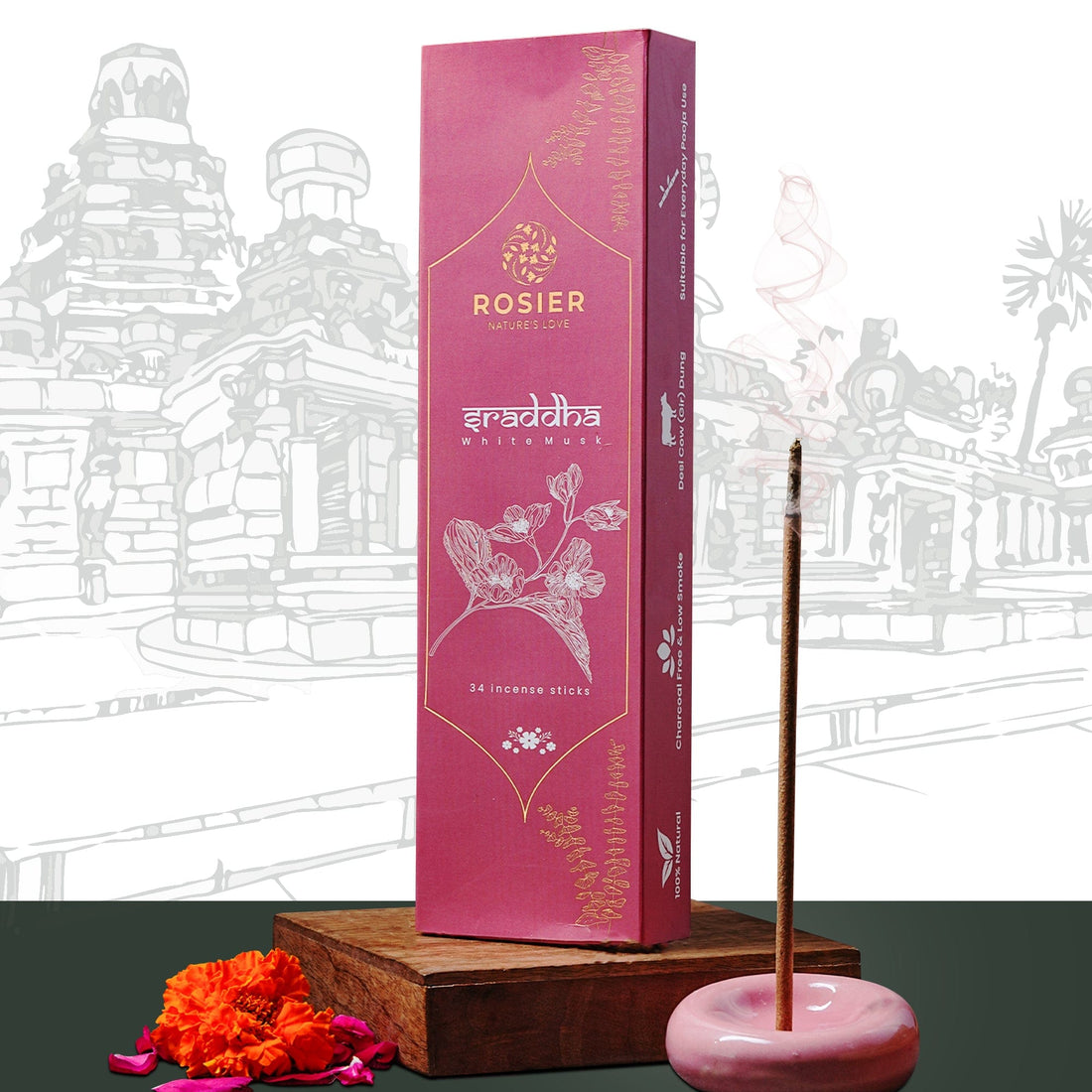 Rosier Foods Sraddha White Musk Dhoop Incense Sticks