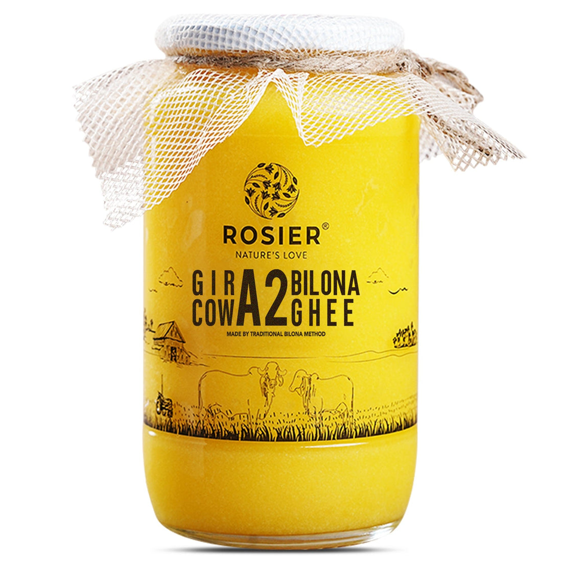 Rosier Foods Gir Cow A2 ghee - Made From Curd (1 Ltr) 1 Ltr