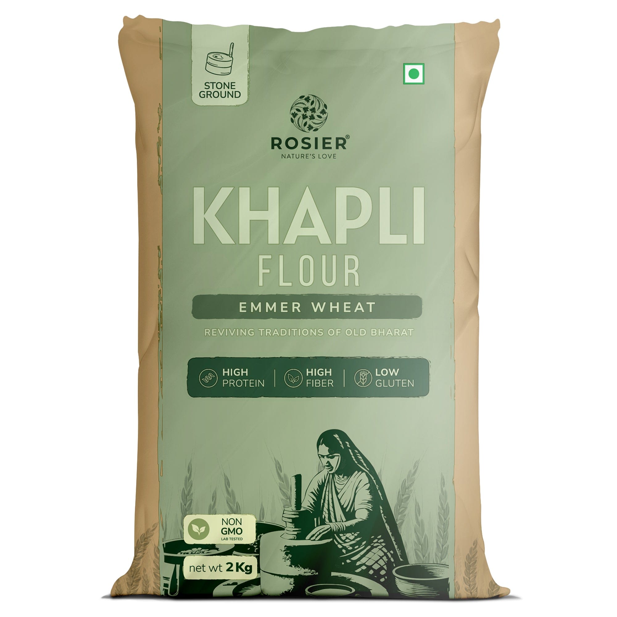 Rosier Foods Khapli (Emmer) Wheat Atta