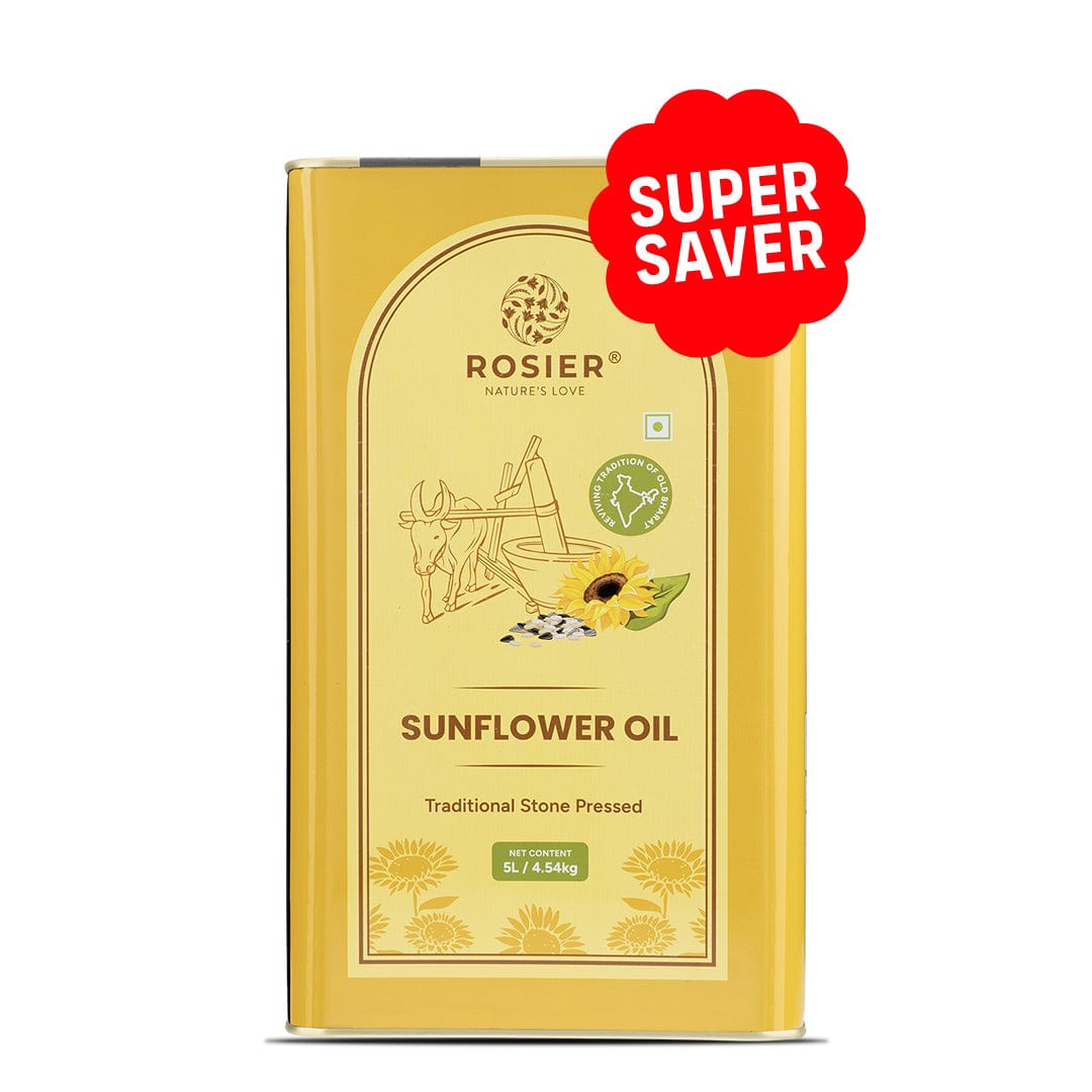 Rosier Foods Stone Pressed Sunflower Oil 5 Ltr 5 L (Tin Pack)