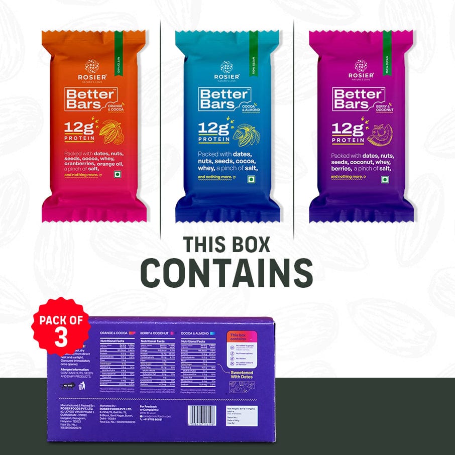 Rosier Foods Better Bars Pack of 3 / All 3 FLAVOURS