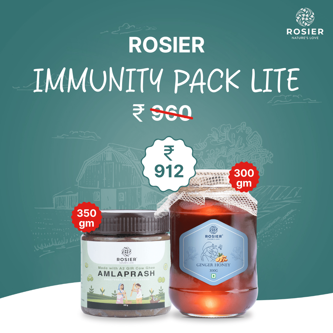 Rosier Foods Rosier Immunity Pack Lite Amlaprash 350ml + Ginger Honey 300ml