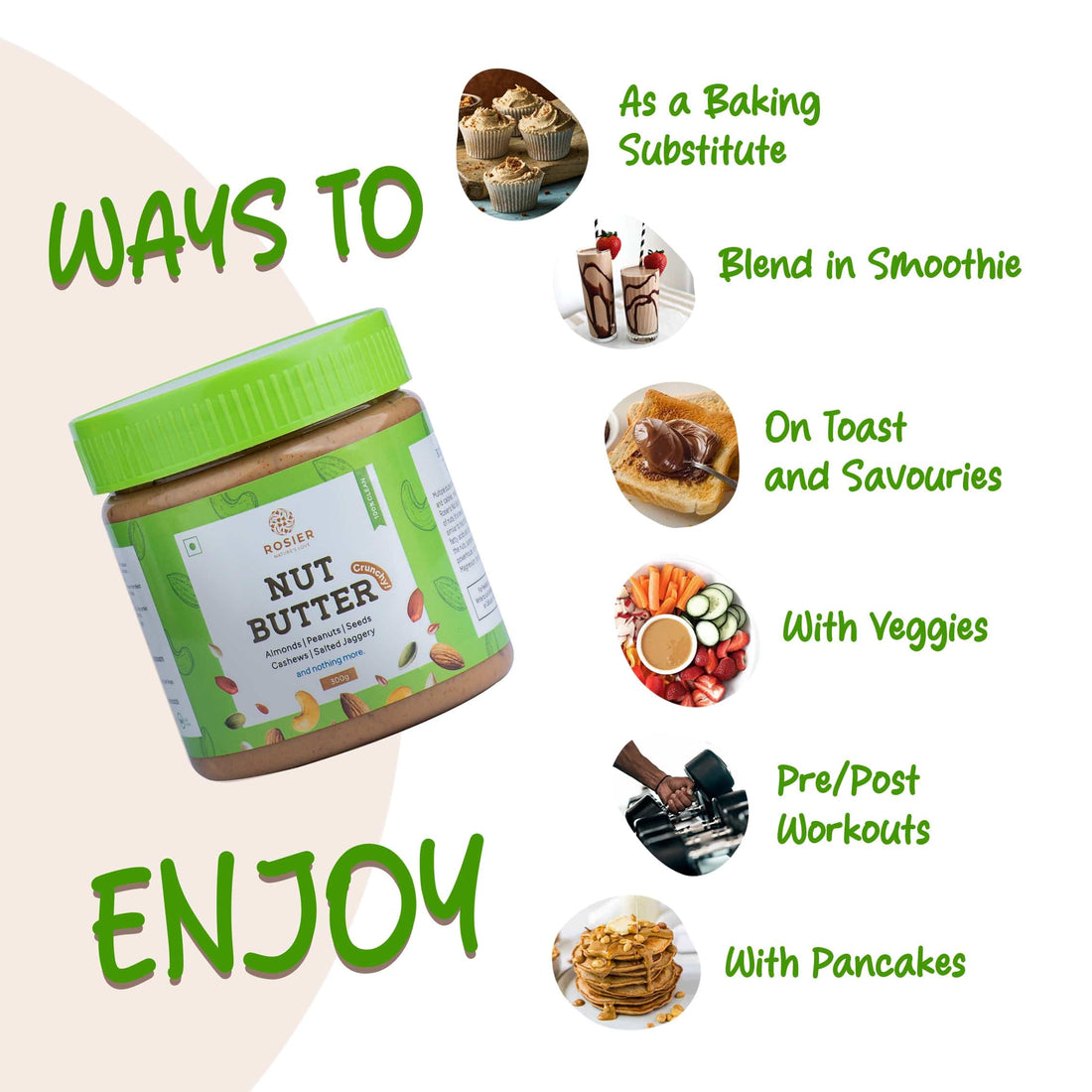 Rosier Foods Nut Butter Crunchy 300g