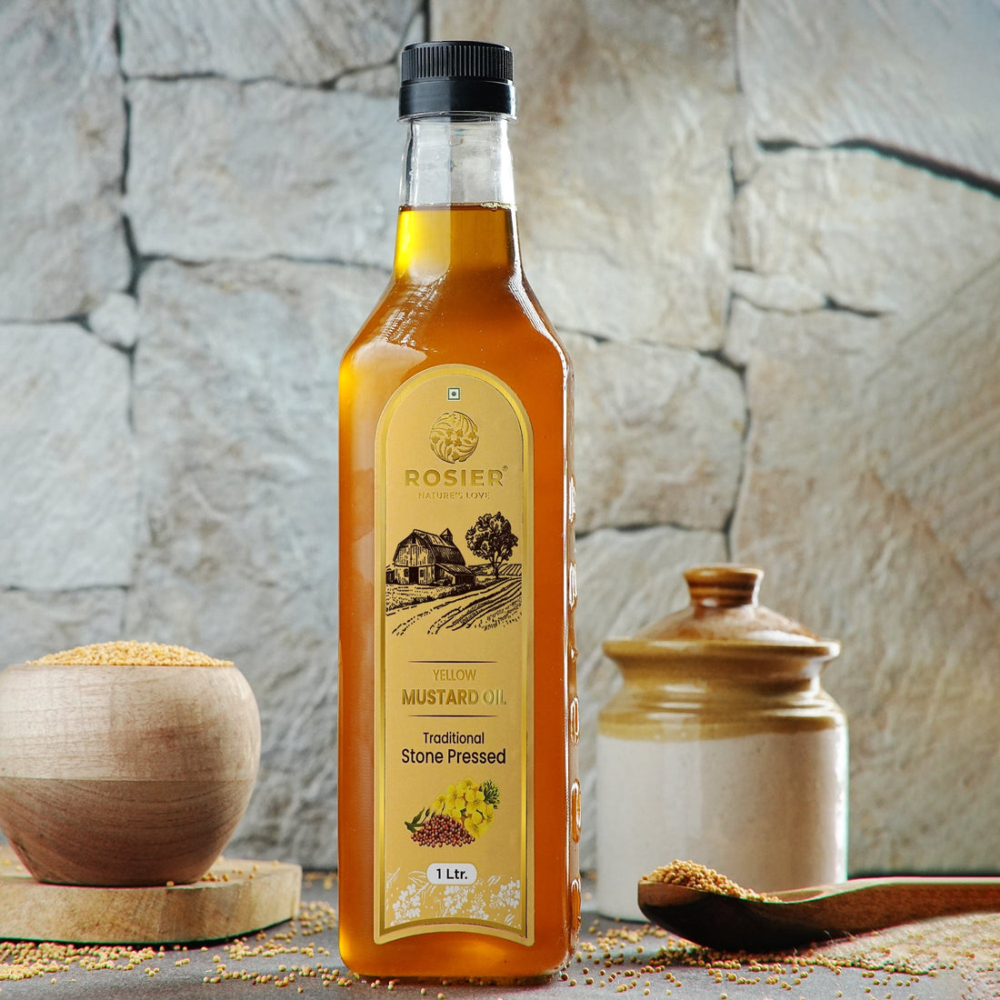 Rosier Foods Stone Pressed Yellow Mustard Oil 1000 ml