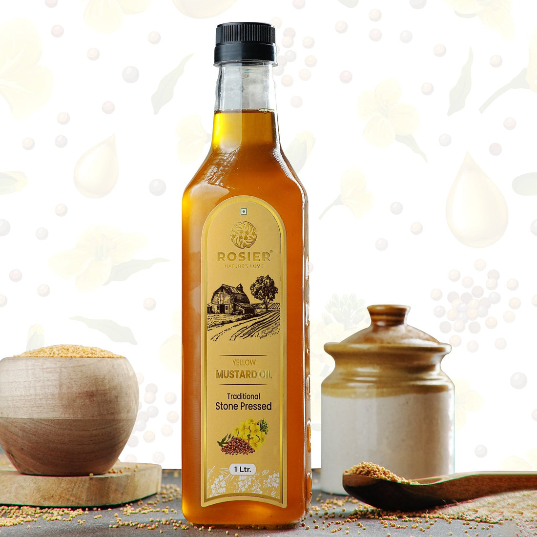 Rosier Foods Stone Pressed Yellow Mustard Oil 1000 ml