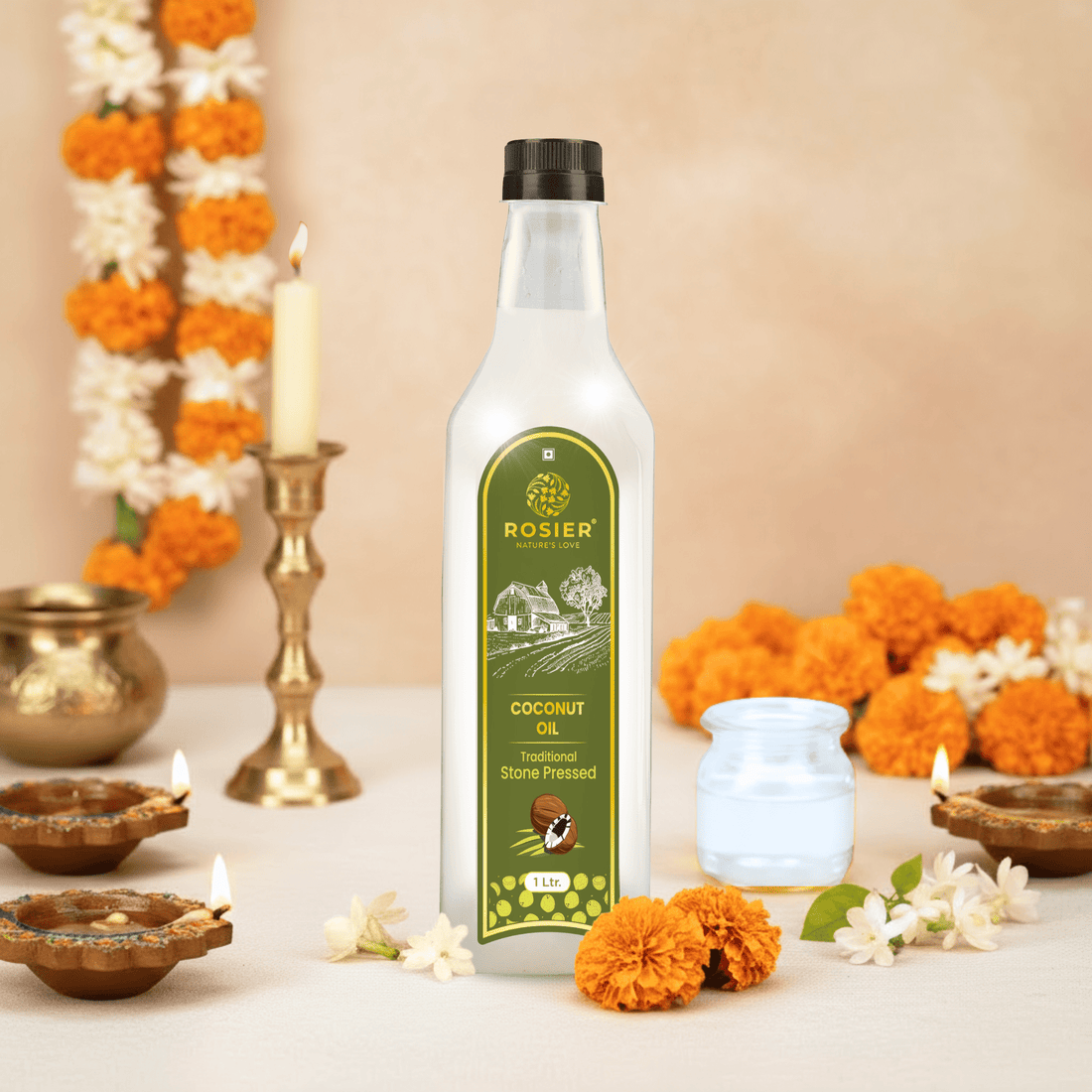 Rosier Foods Stone Pressed Virgin Coconut Oil 1000 ML (PET BOTTLE)