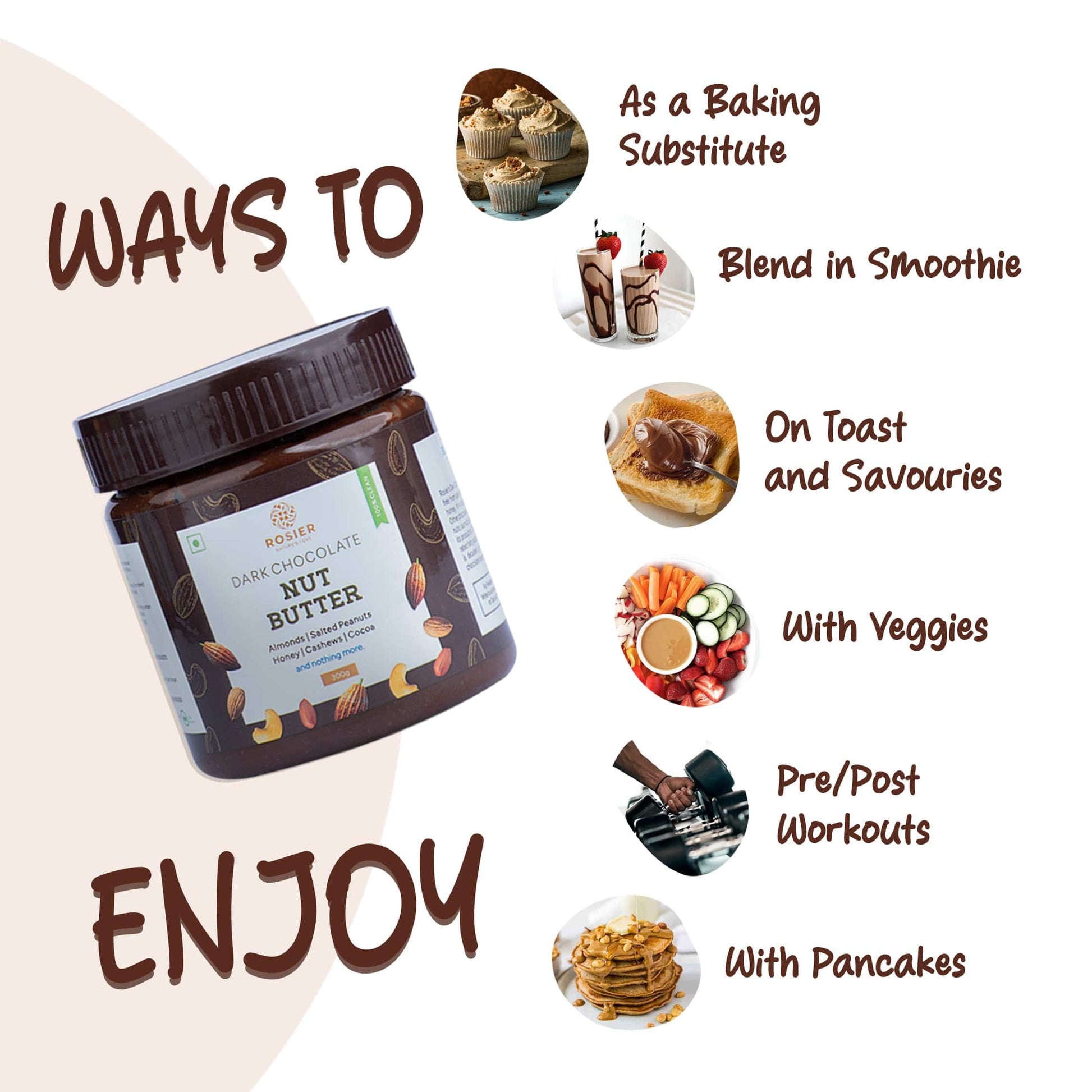 Rosier Foods Nut Butter Dark Chocolate 300g