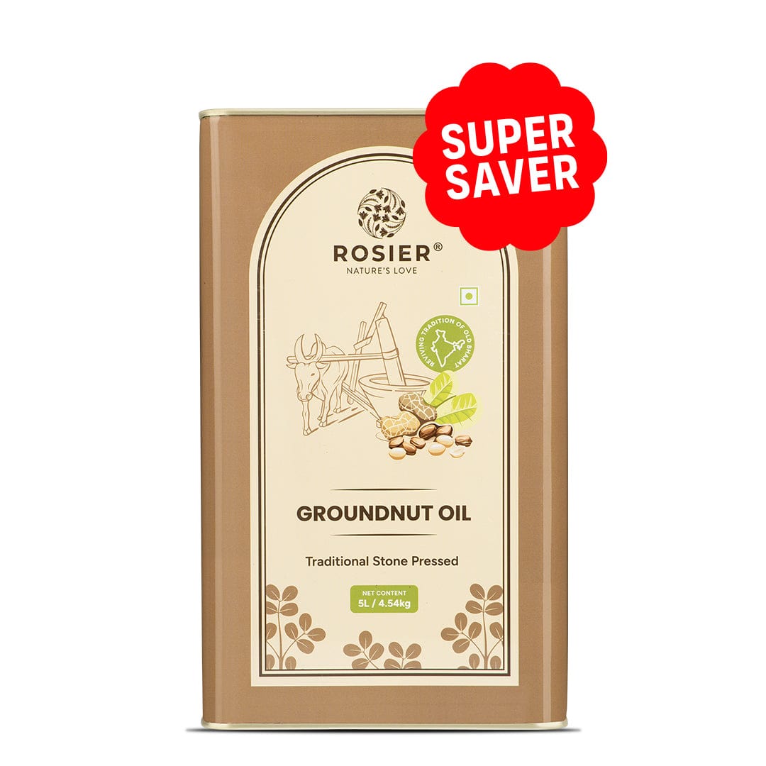 Rosier Foods Stone Pressed Groundnut Oil 5 Ltr 5 L (Tin Pack)