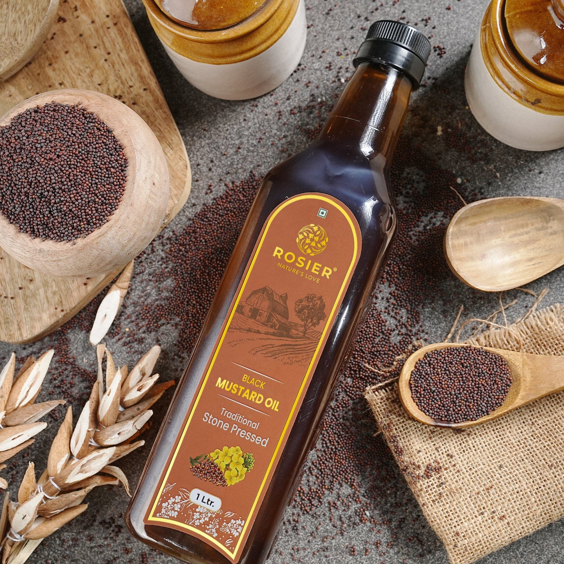Rosier Foods Stone Pressed Black Mustard Oil