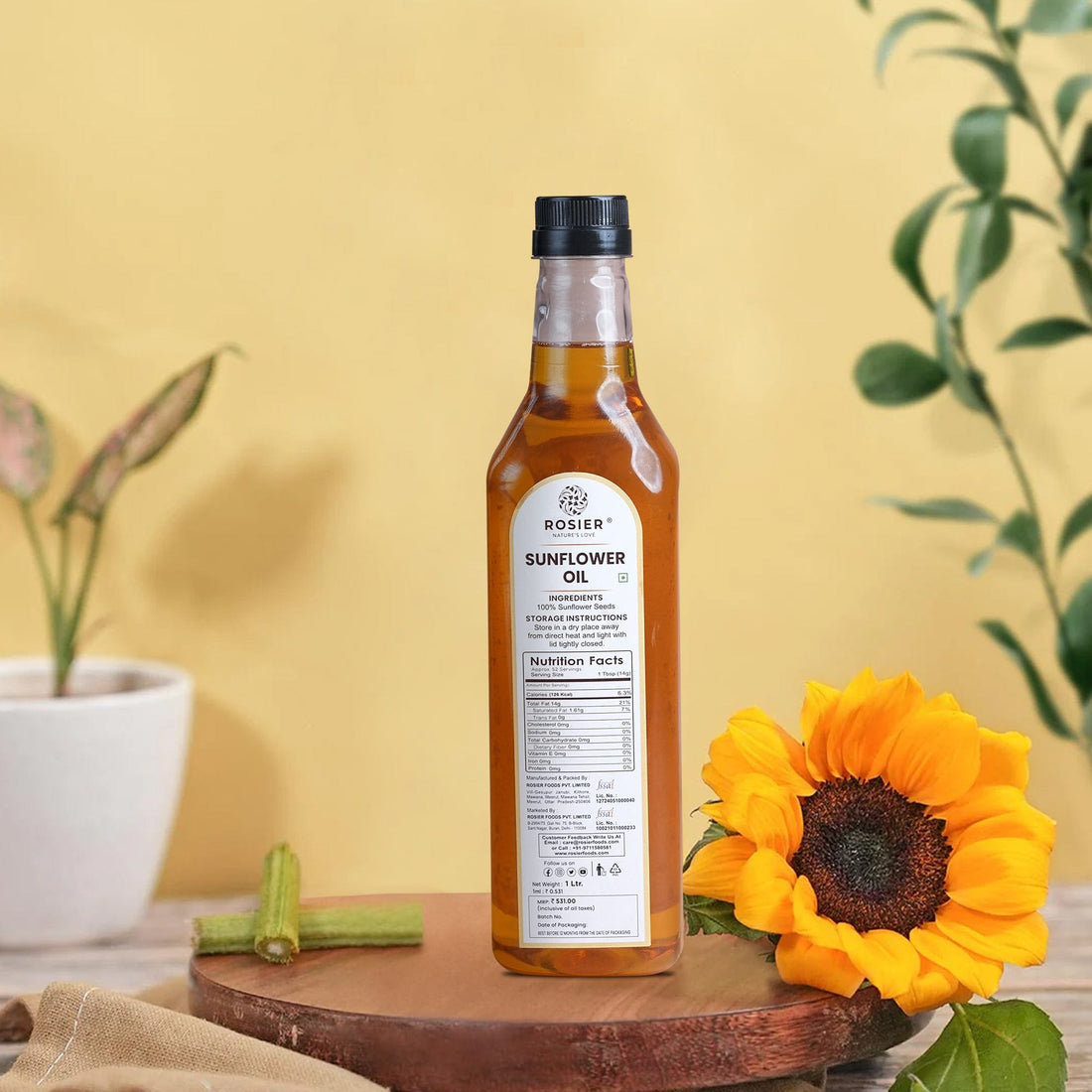 Rosier Foods Stone Pressed Sunflower Oil 1000 ML (PET Bottle)