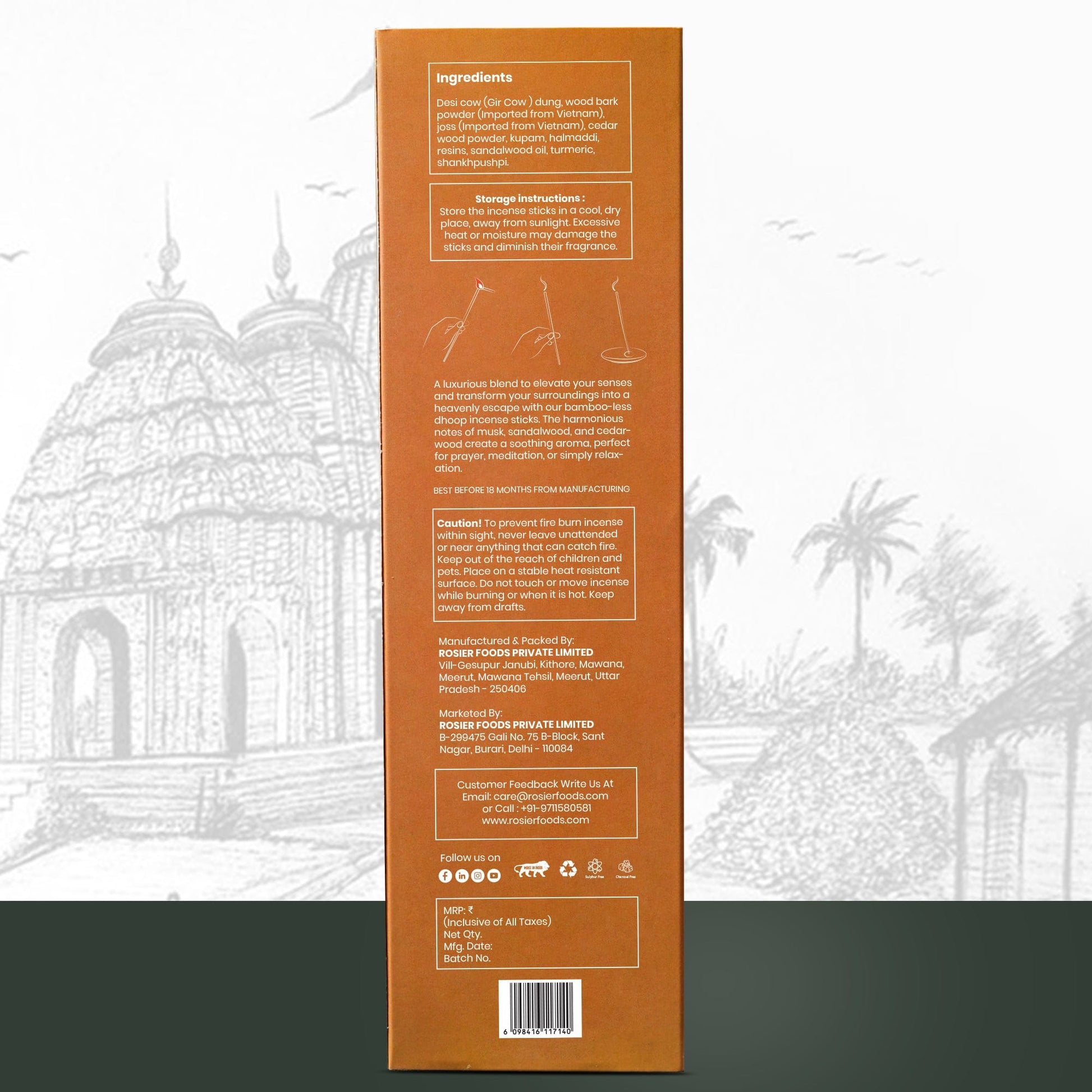 Rosier Foods Smriti Bakhoor Dhoop Incense Sticks