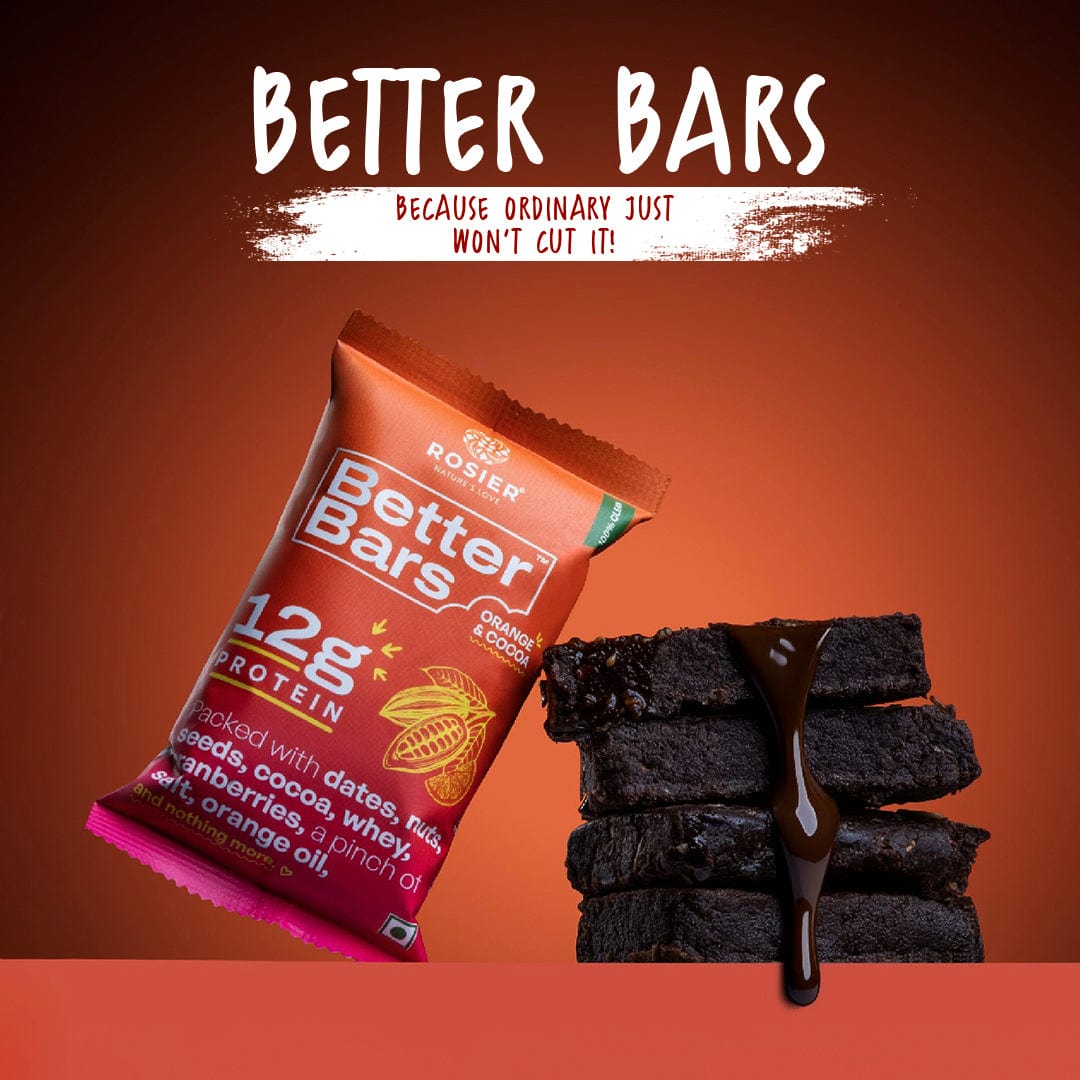 Rosier Foods Better Bars Pack of 3 / ORANGE & COCOA