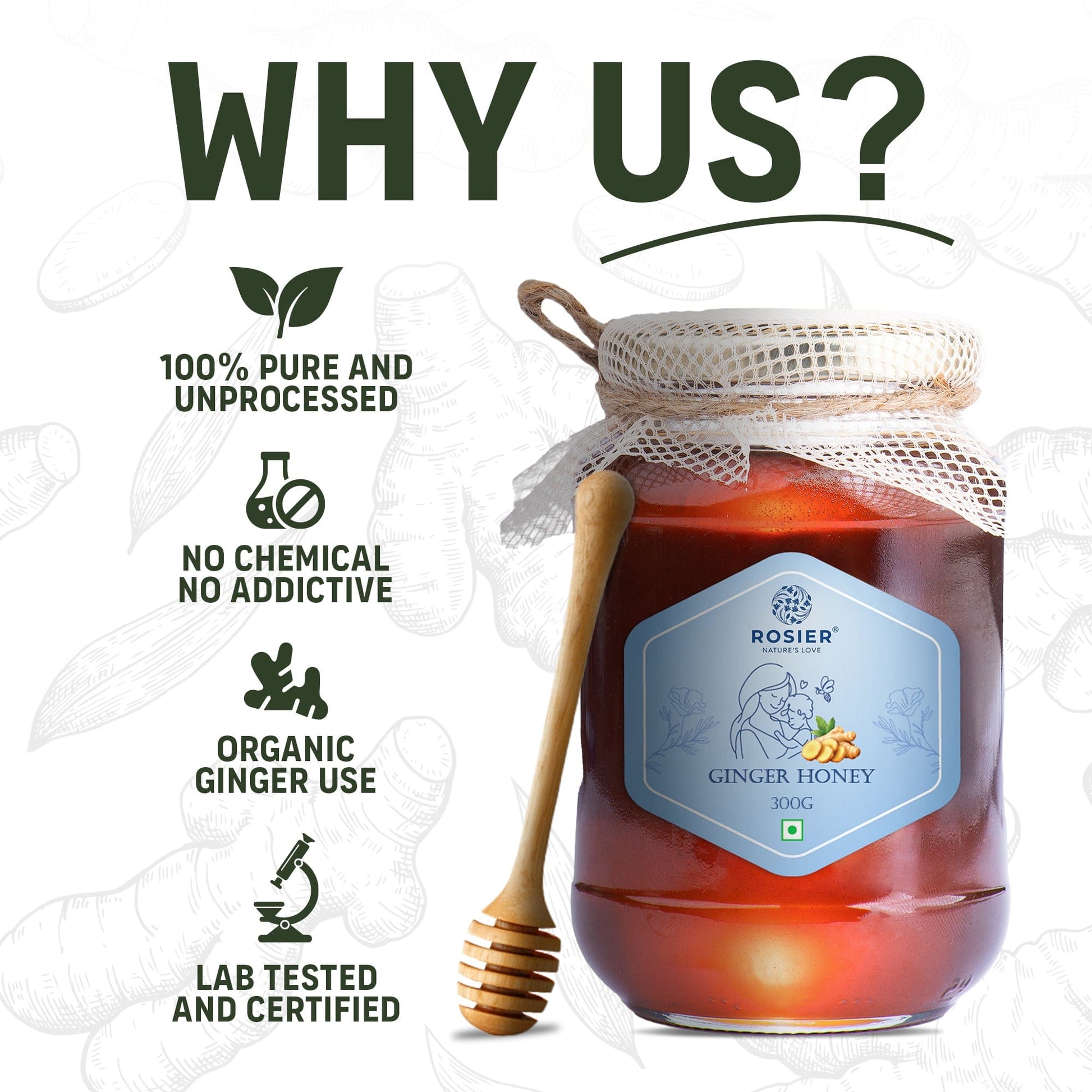 Rosier Foods Ginger Honey - 300g 300g