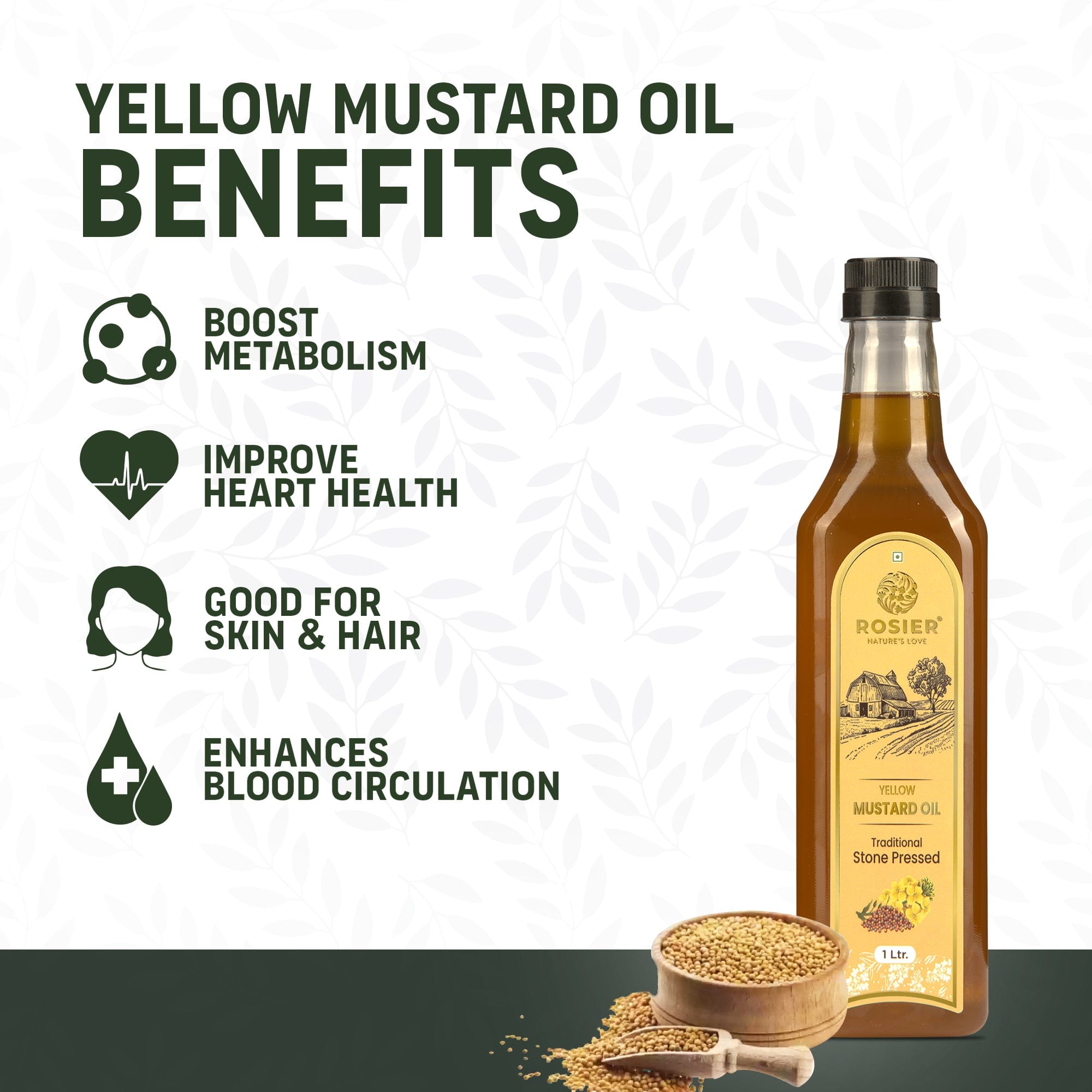 Rosier Foods Stone Pressed Yellow Mustard Oil