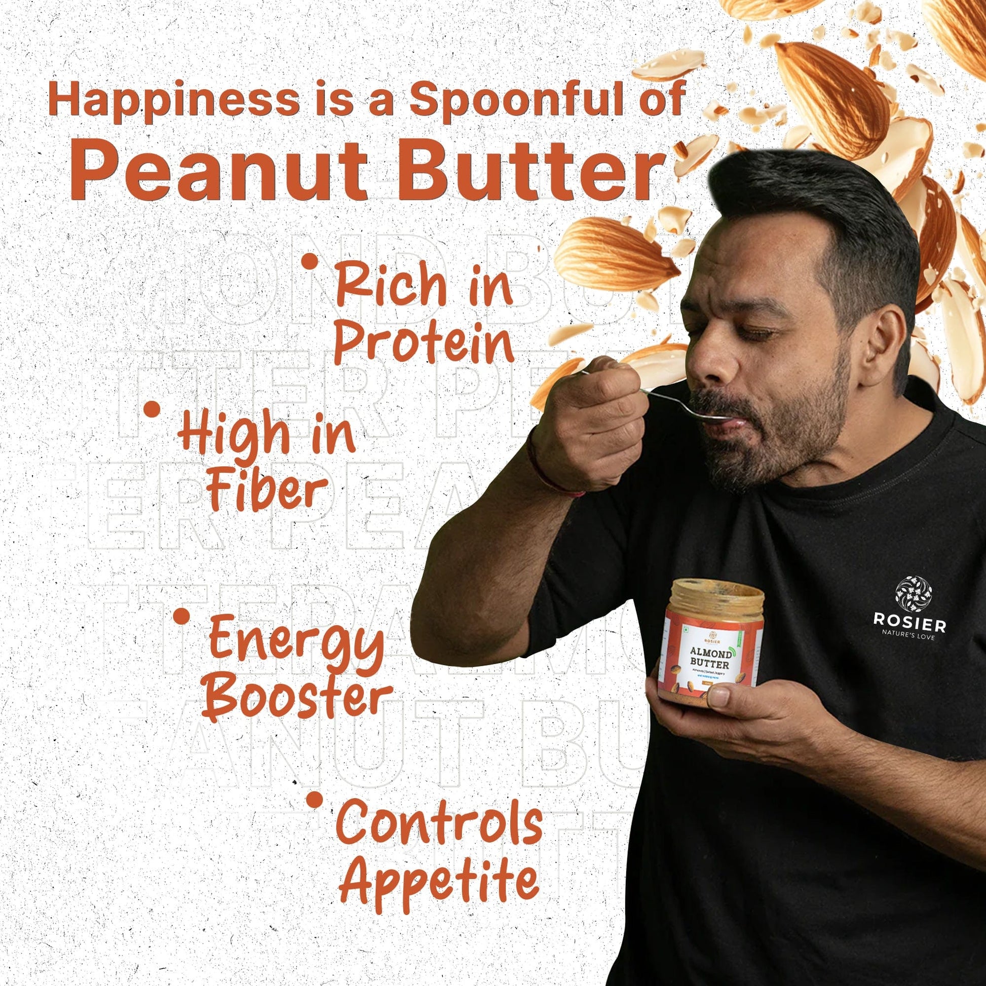 Rosier Foods Almond Butter Crunchy 300g