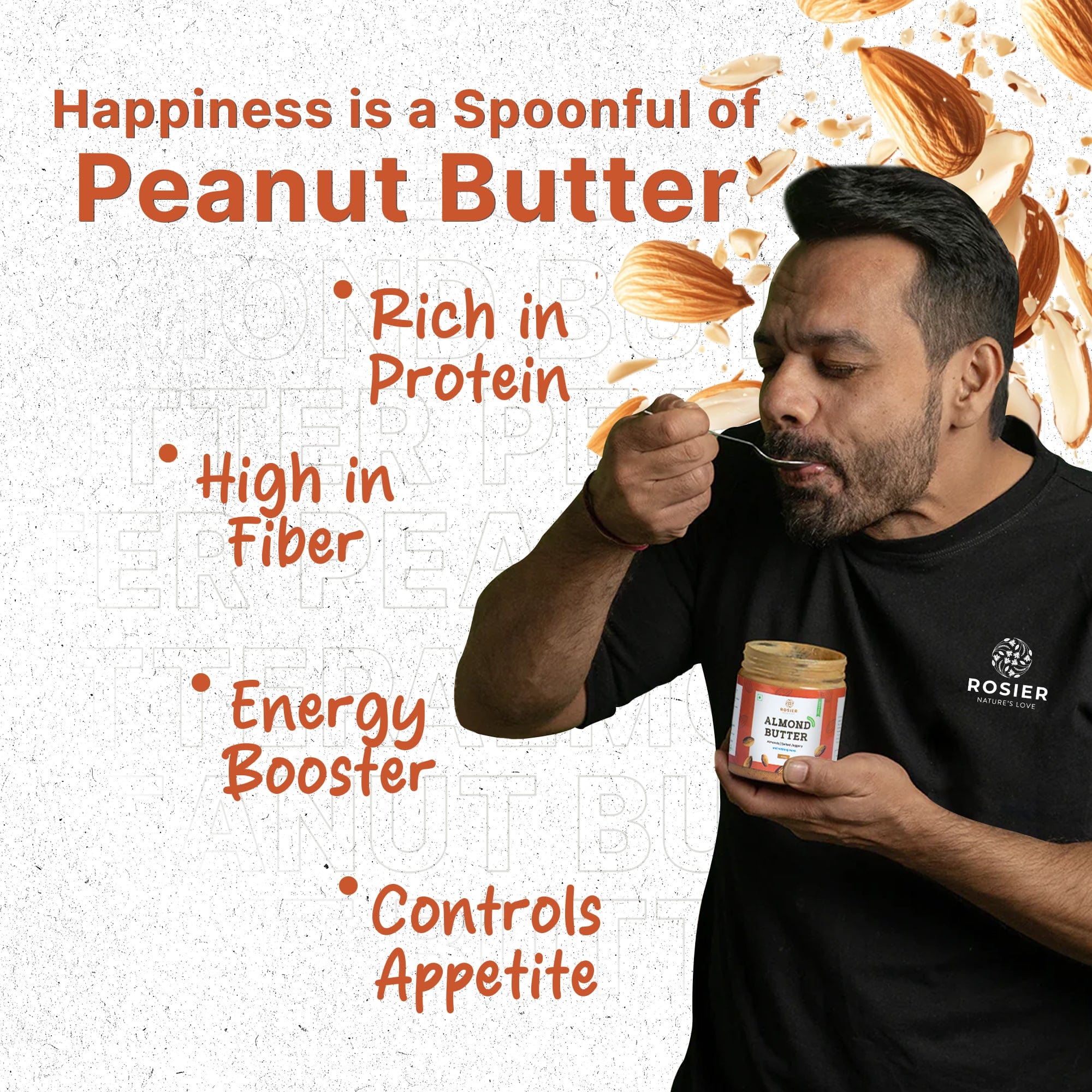 Rosier Foods Almond Butter Crunchy 300g