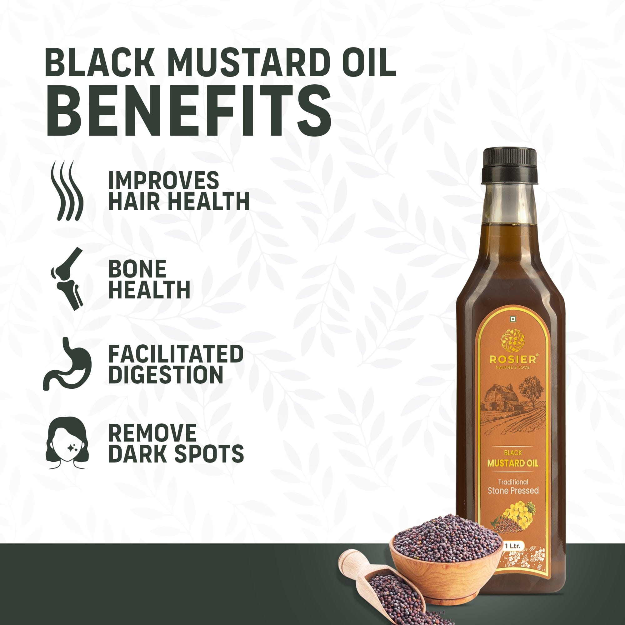 Rosier Foods Stone Pressed Black Mustard Oil