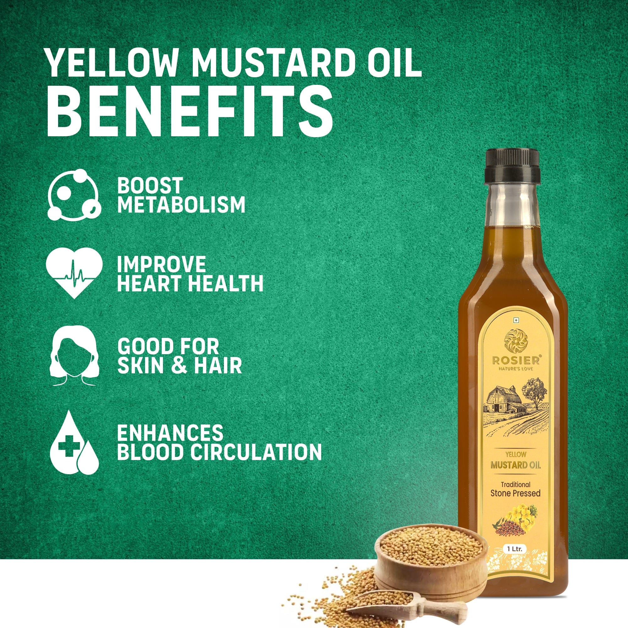 Rosier Foods Stone Pressed Yellow Mustard Oil