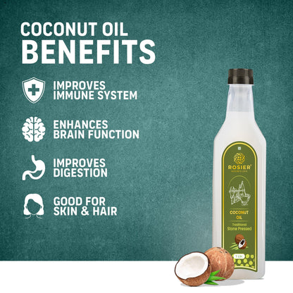 Rosier Foods Stone Pressed Virgin Coconut Oil 1000 ML (PET BOTTLE)