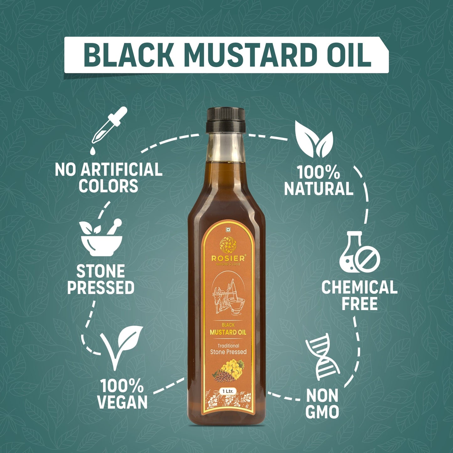 Rosier Foods Stone Pressed Black Mustard Oil