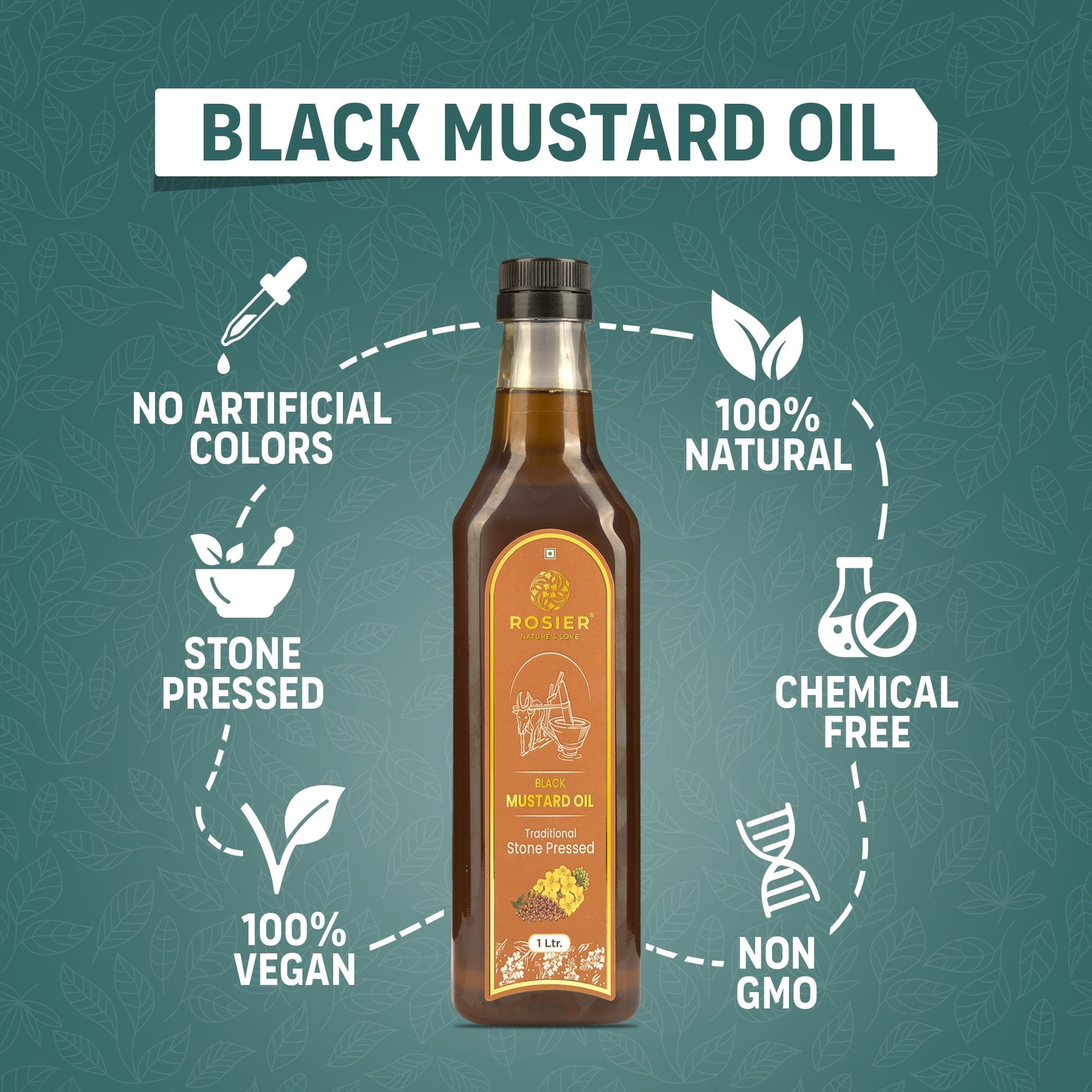 Rosier Foods Stone Pressed Black Mustard Oil