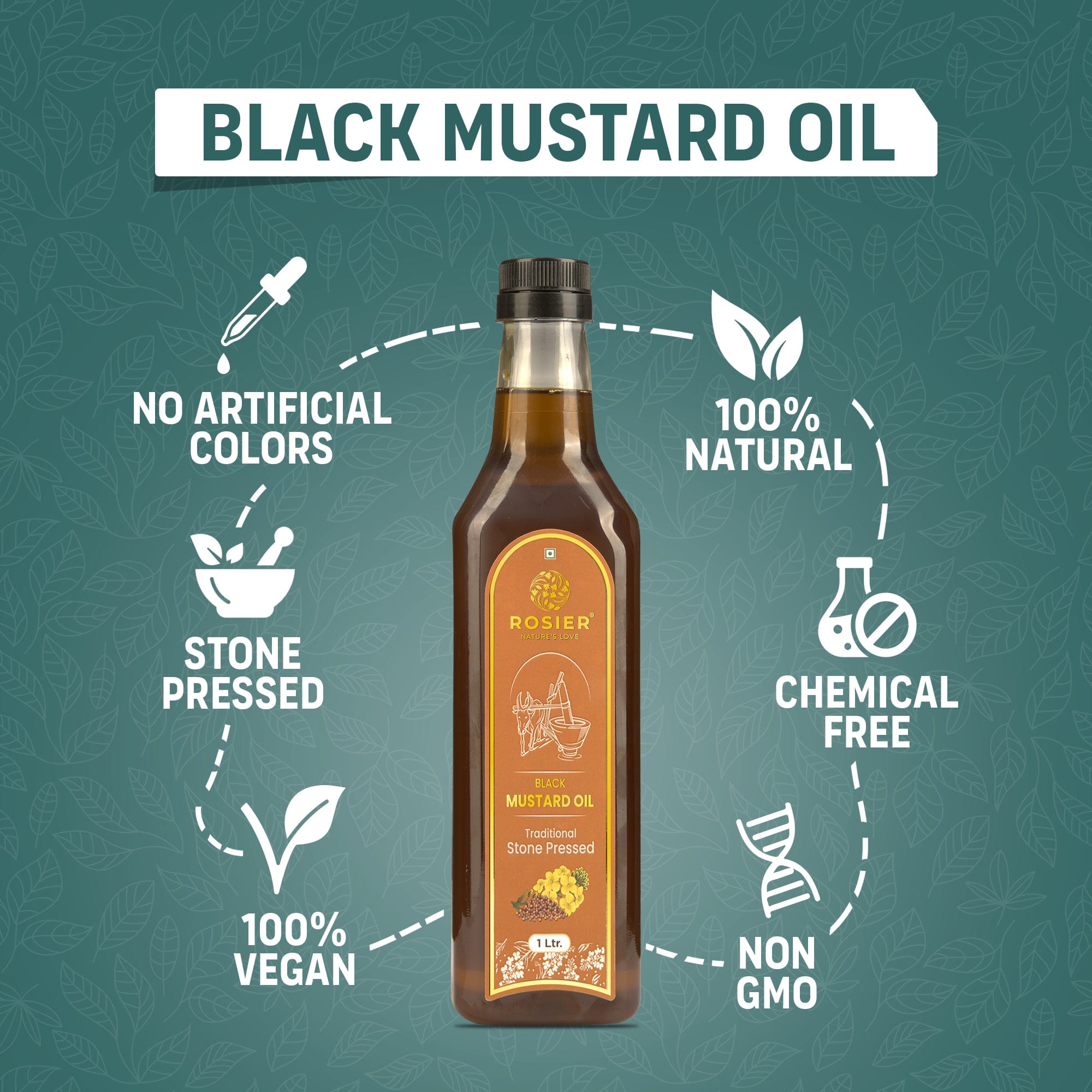 Rosier Foods Stone Pressed Black Mustard Oil