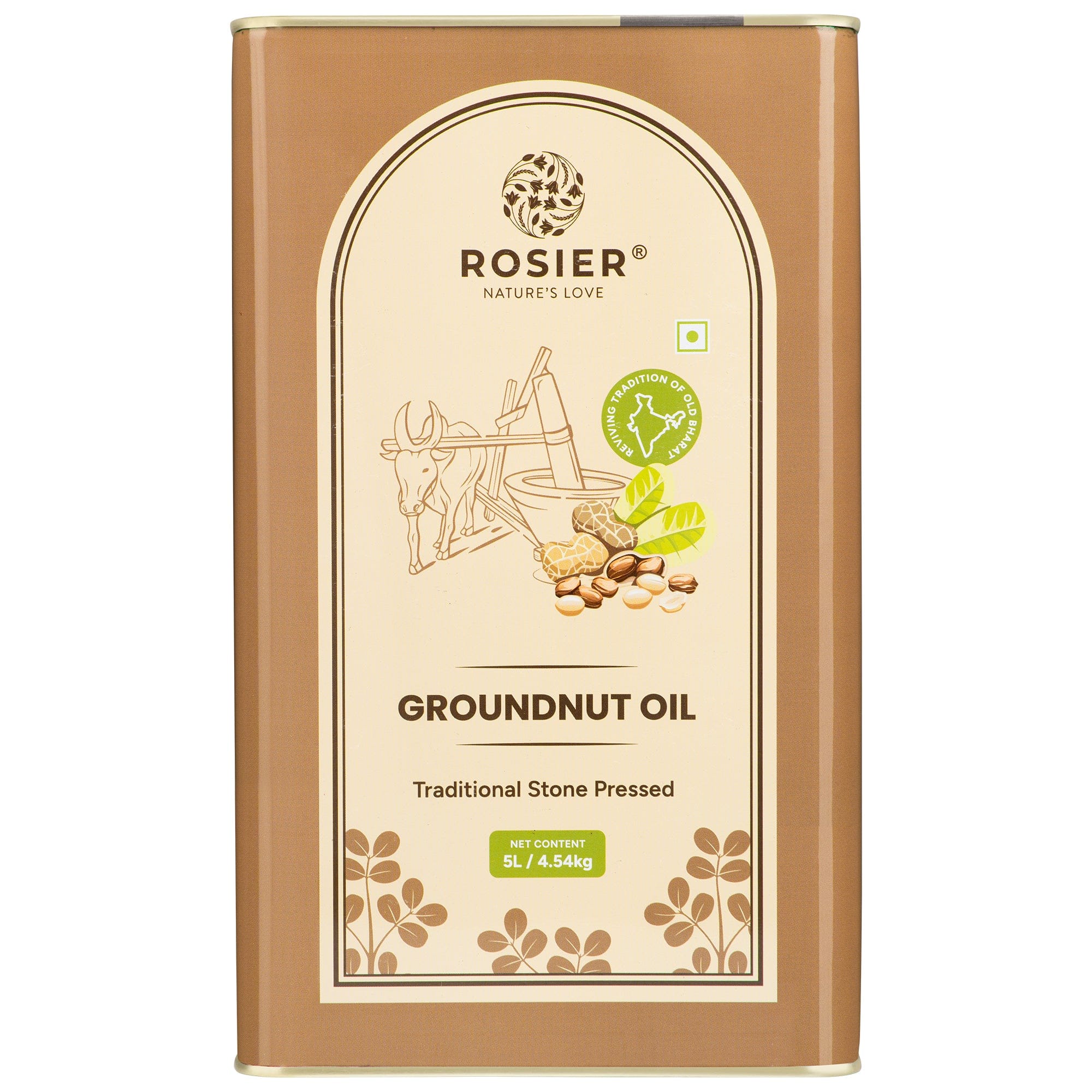 Rosier Foods Stone Pressed Groundnut Oil 5 L (Tin Pack)