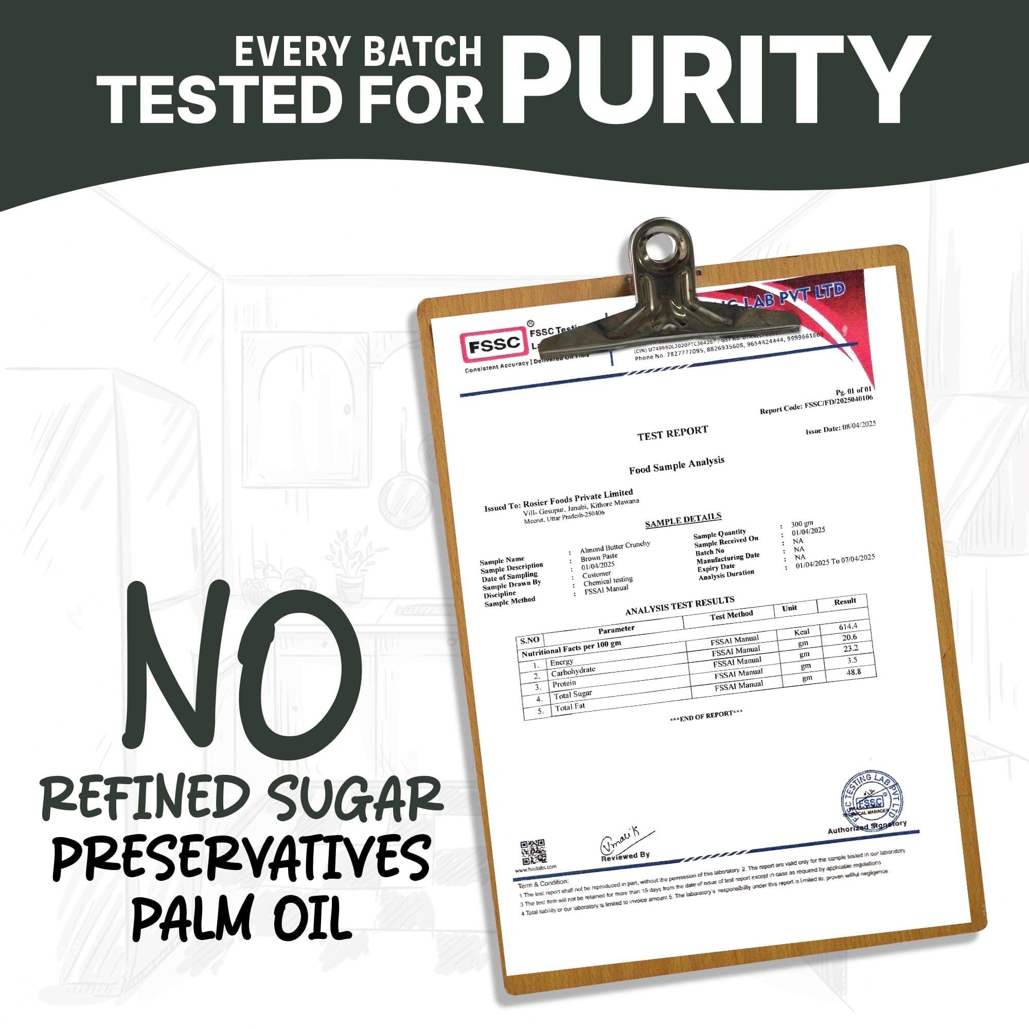 Rosier Foods Almond Butter Crunchy 300g