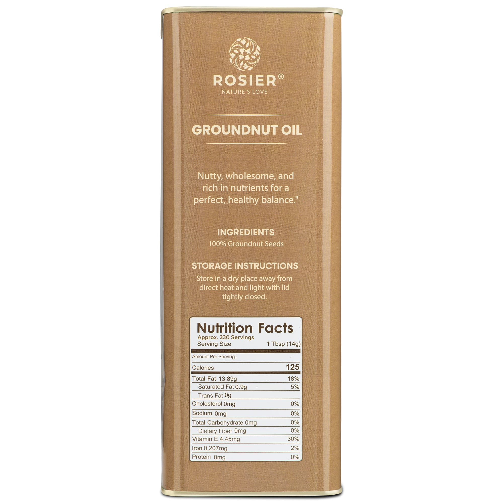 Rosier Foods Stone Pressed Groundnut Oil 5 Ltr 5 L (Tin Pack)