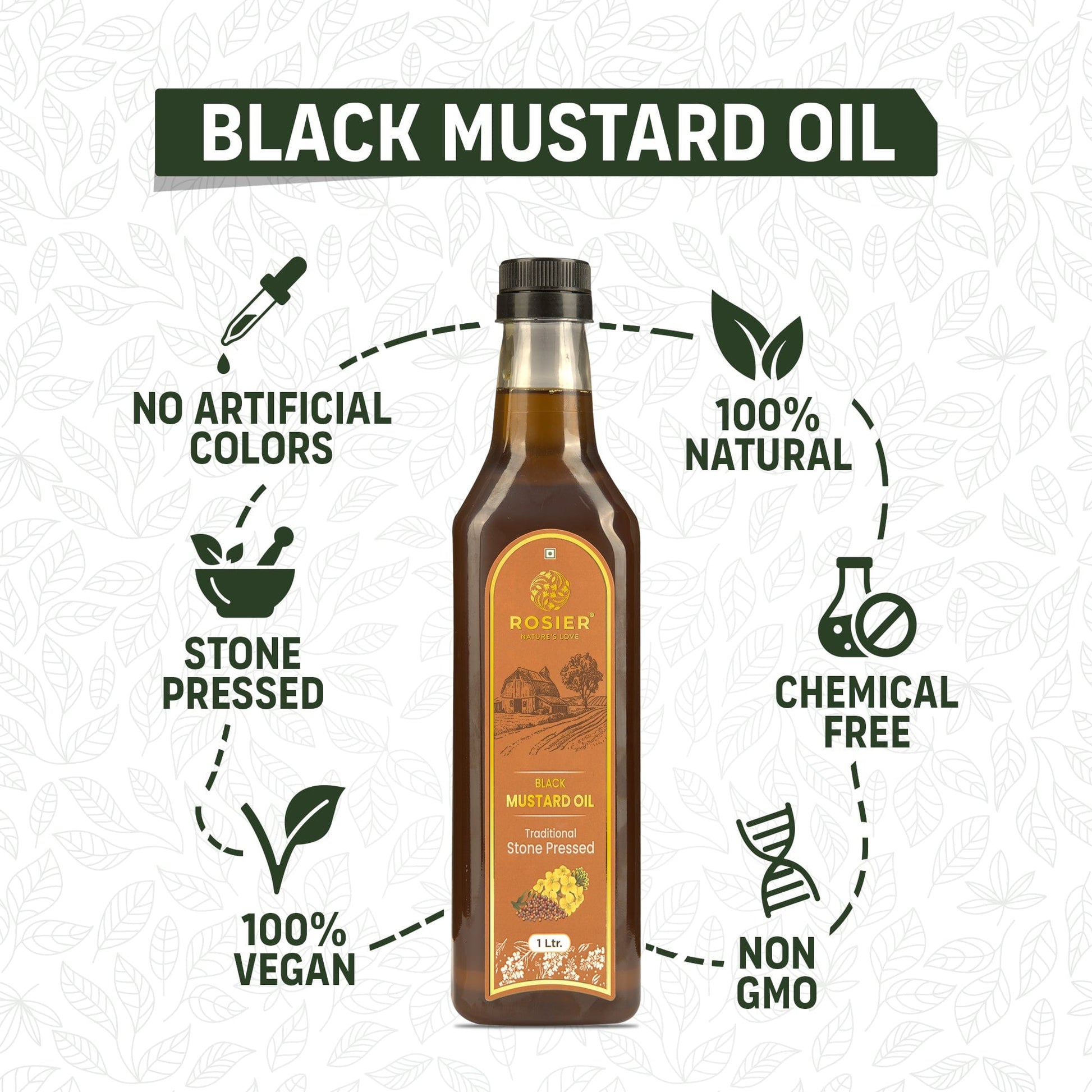 Rosier Foods Stone Pressed Black Mustard Oil