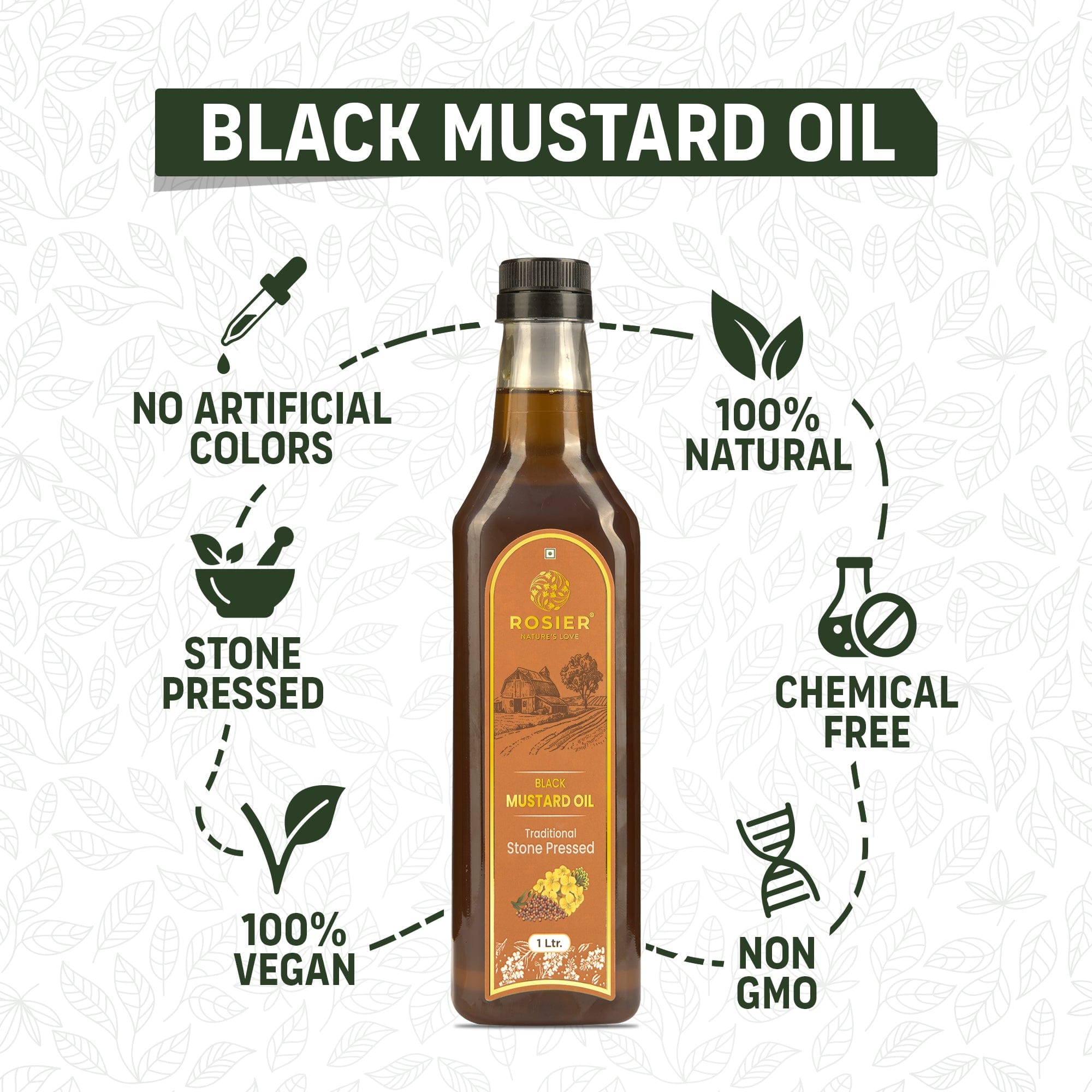 Rosier Foods Stone Pressed Black Mustard Oil