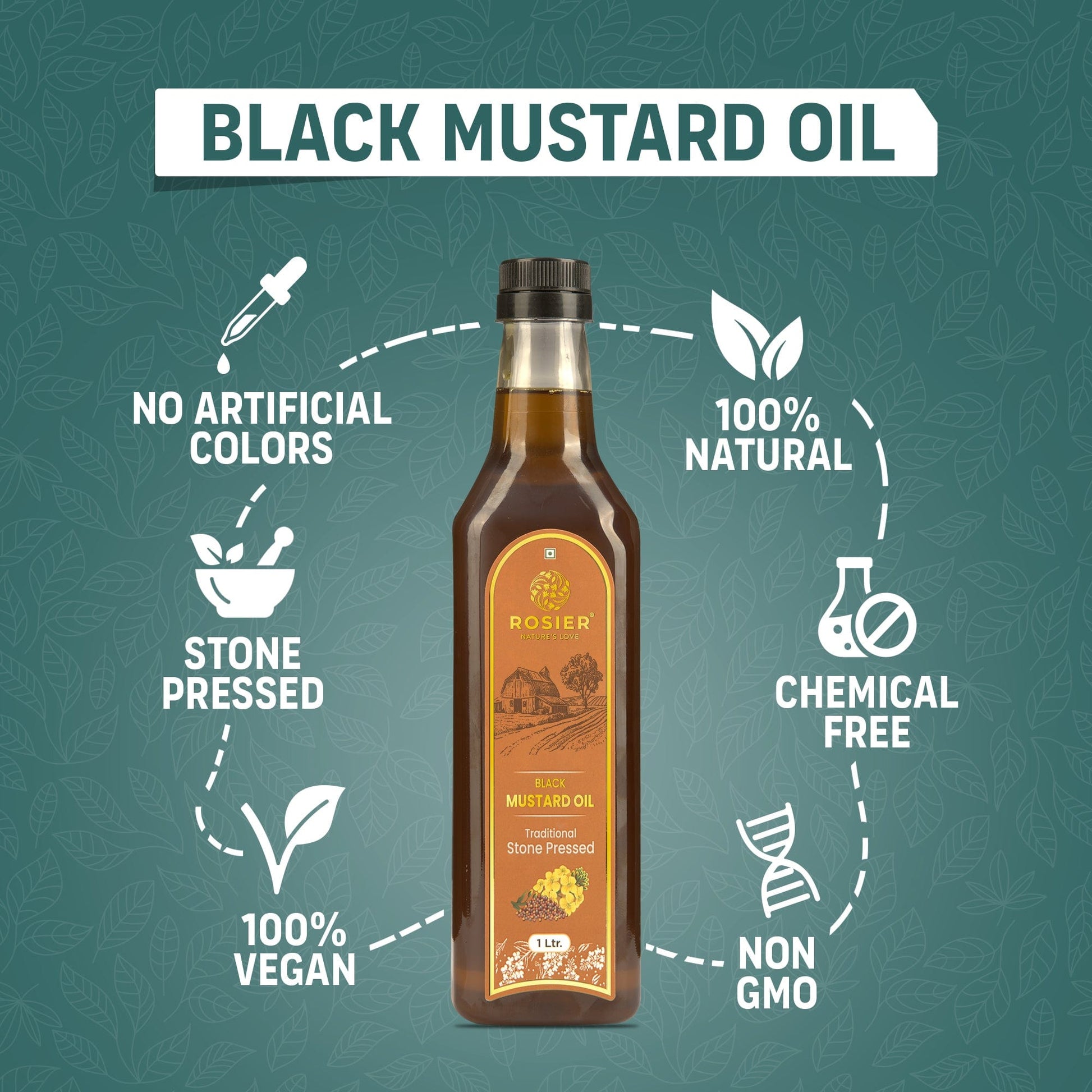 Rosier Foods Stone Pressed Black Mustard Oil