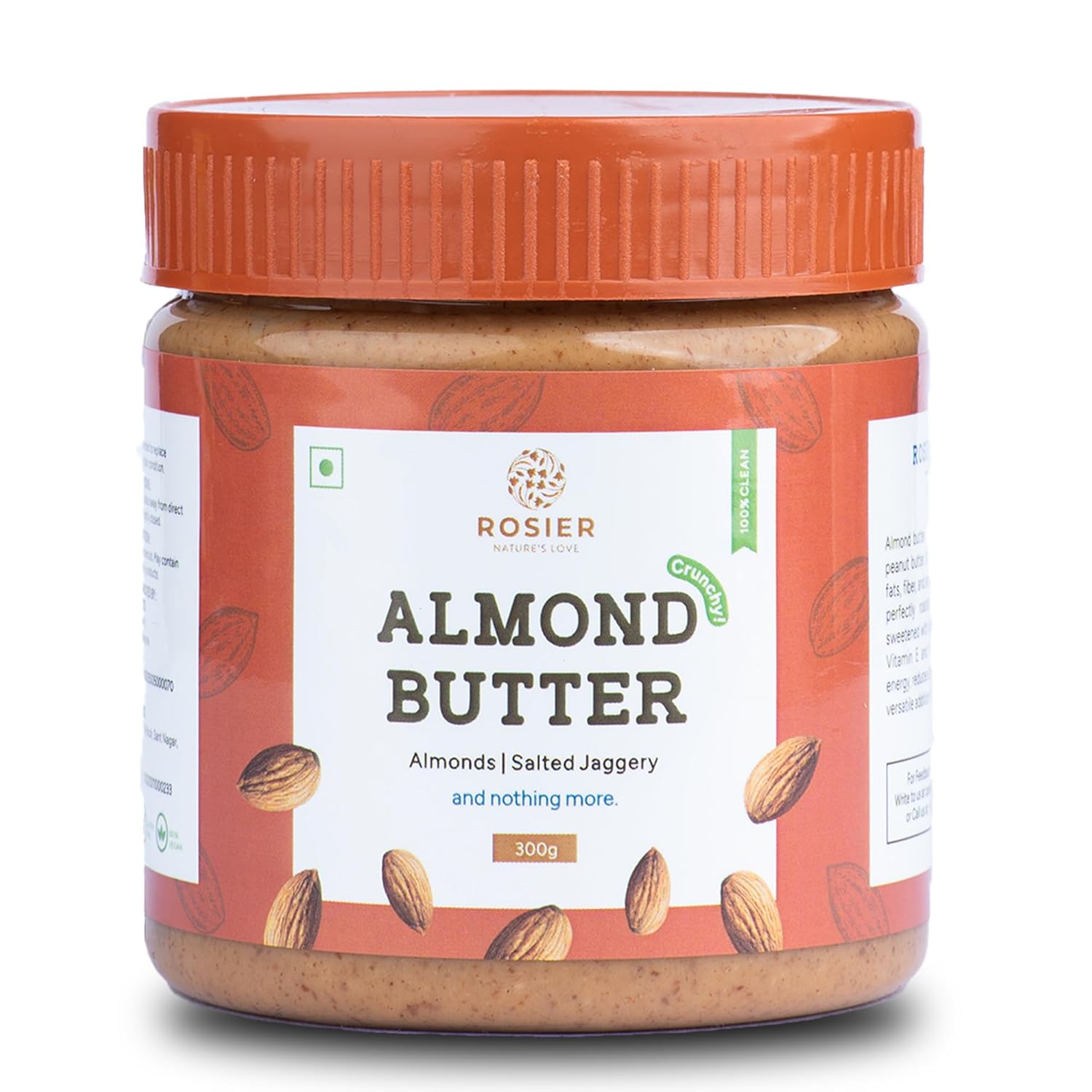 Rosier Foods A2 Cow Ghee 500 ml + Almond Crunchy Nut Butter 300 gm 500ml + 300gm