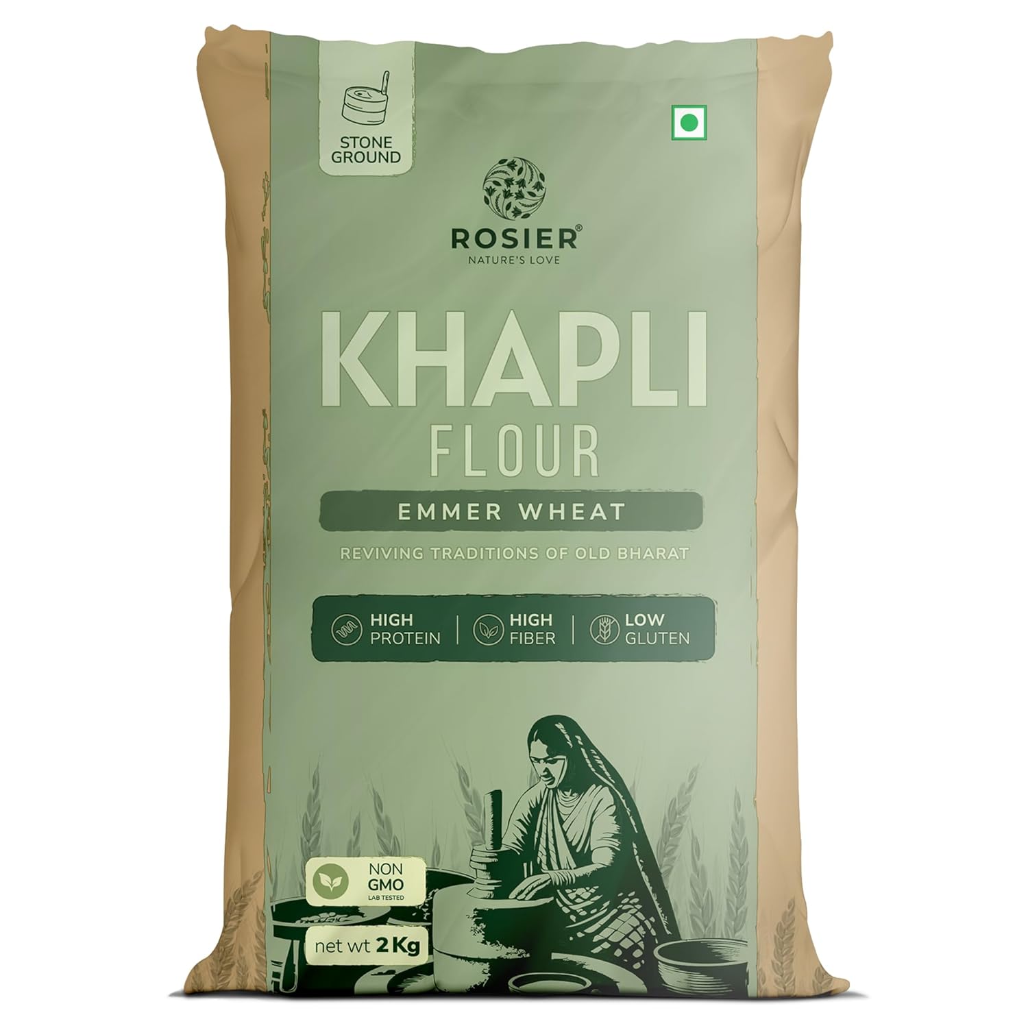 Rosier Foods Khapli (Emmer) Wheat Atta