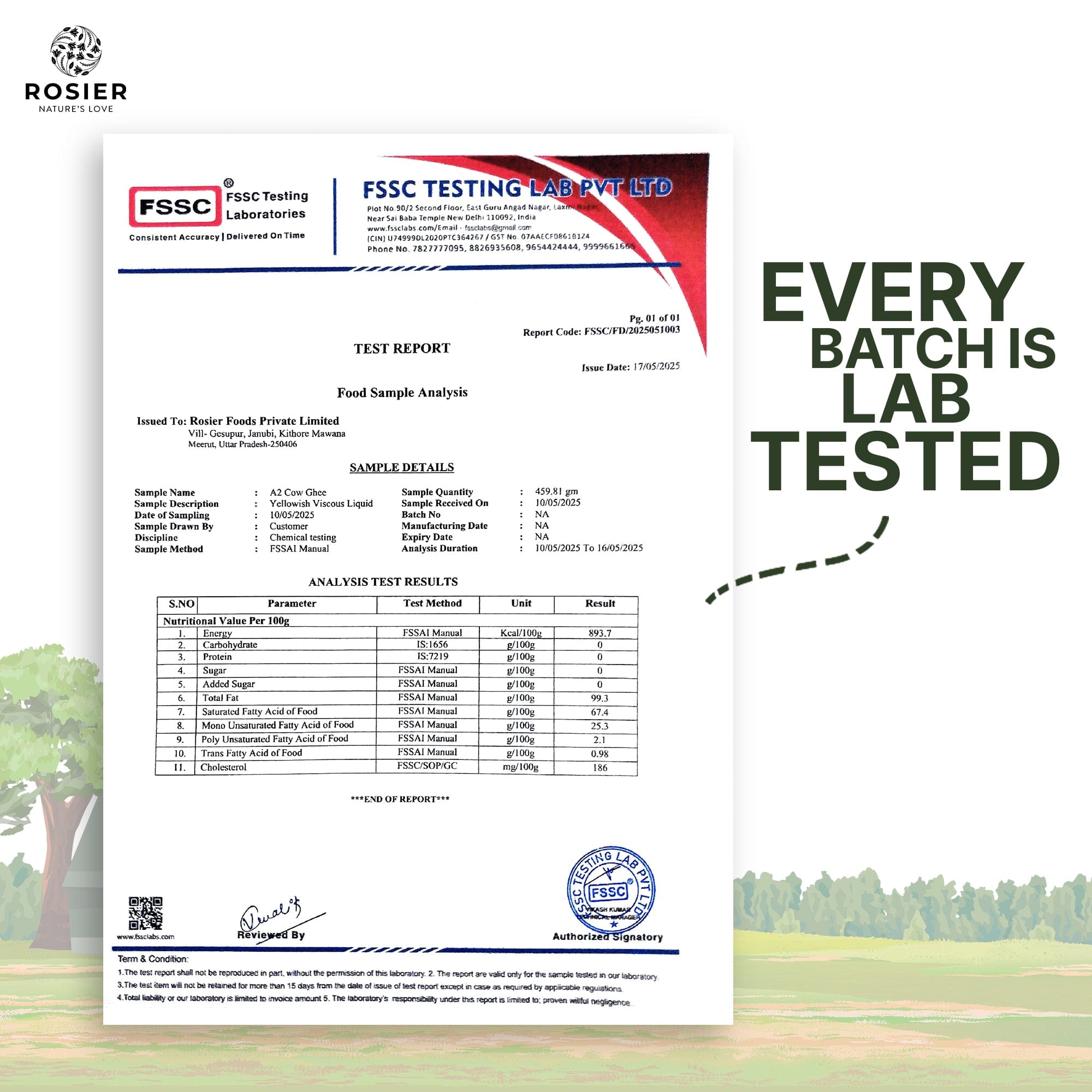 Rosier Foods Gir Cow A2 ghee - Made From Curd (250 ML) 250 ML