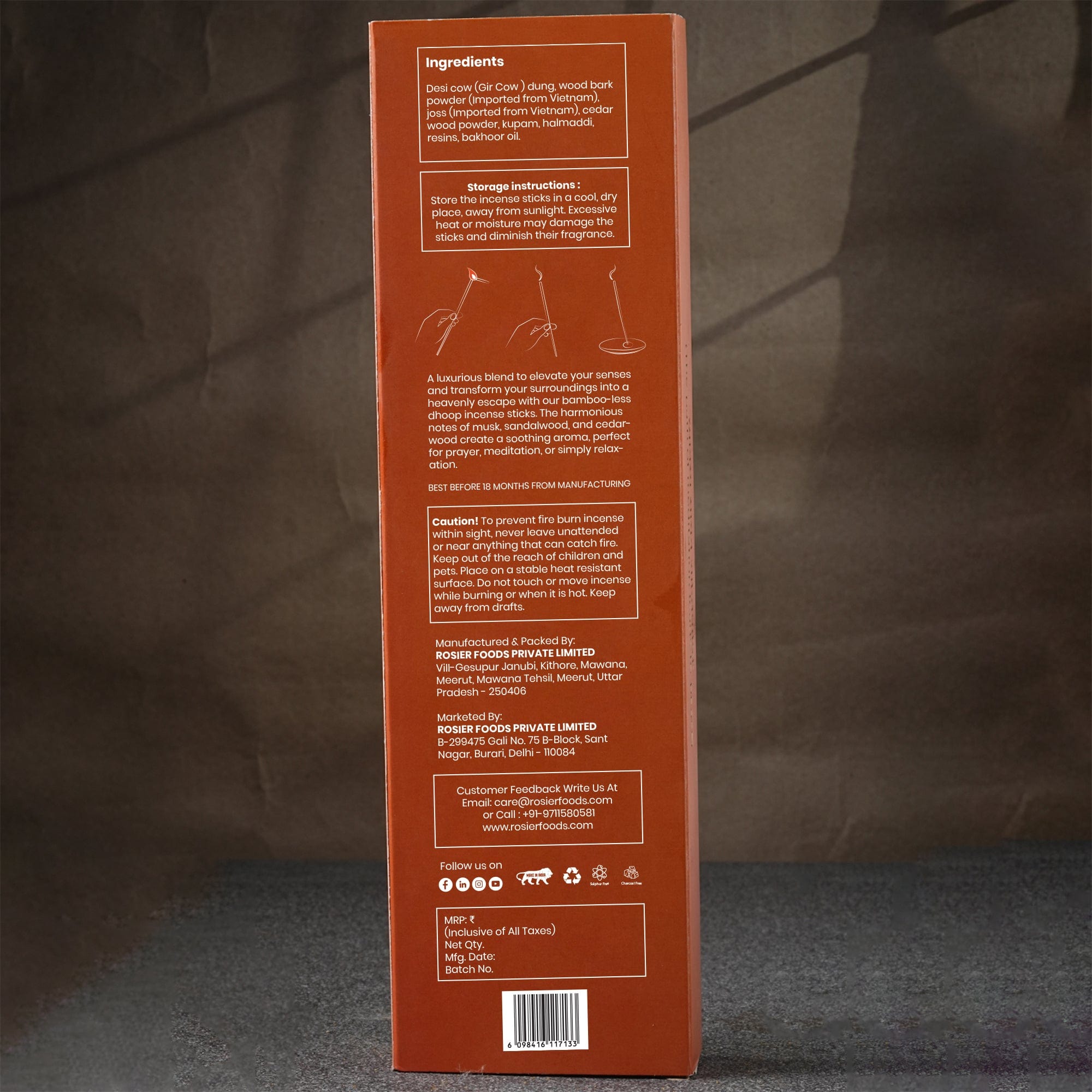 Rosier Foods Smriti Bakhoor Dhoop Incense Sticks