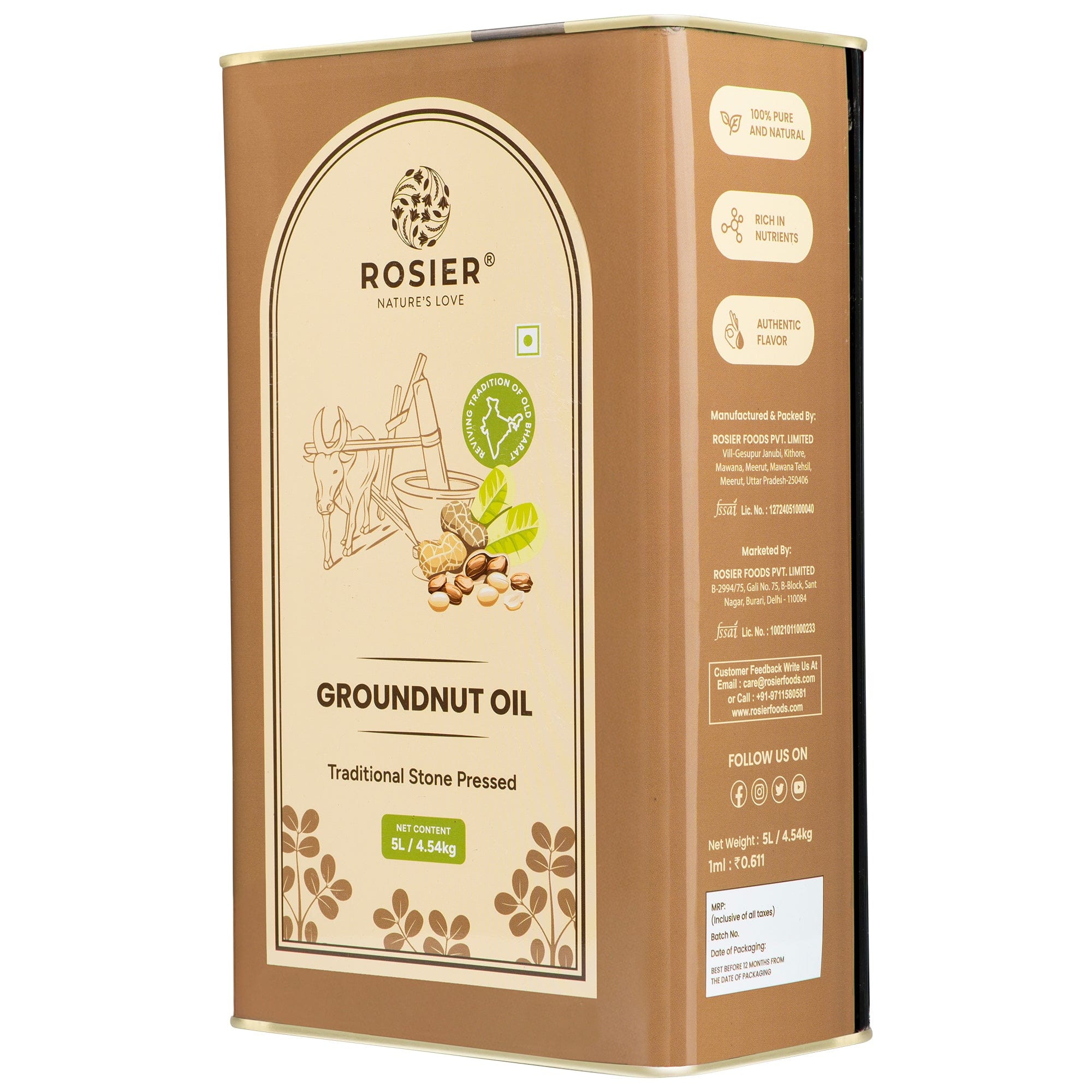 Rosier Foods Stone Pressed Groundnut Oil